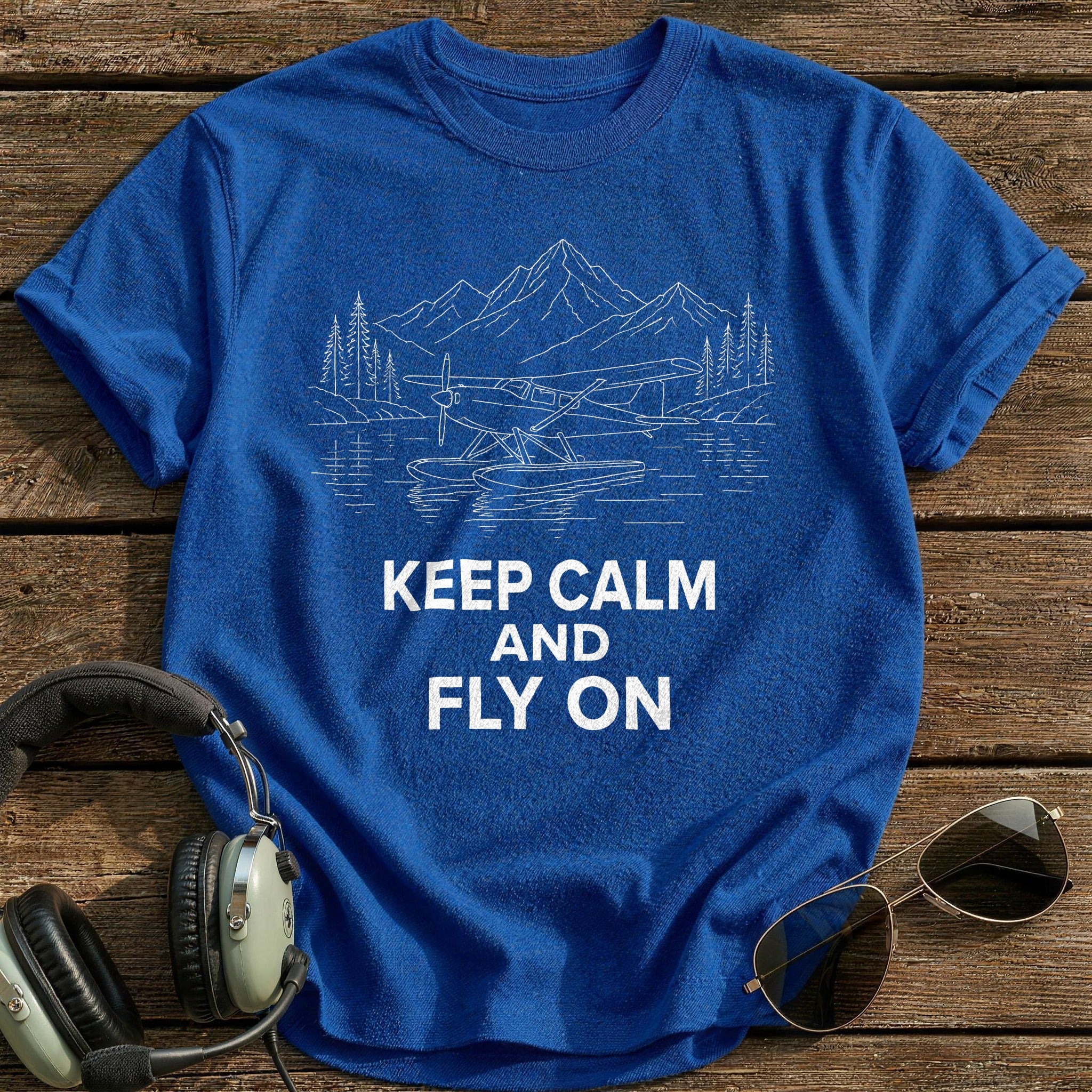 Keep Calm And Fly On 83 T-Shirt - Royal