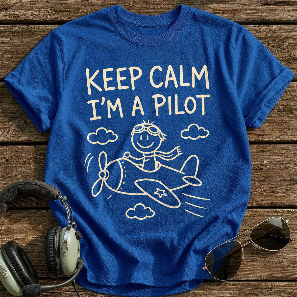 Keep Calm Pilot 52 T-Shirt - Royal