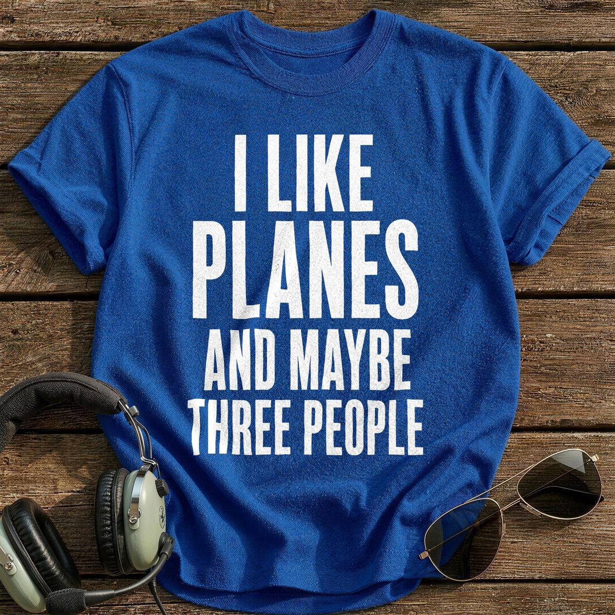 Like Planes Three People 15 T-Shirt - Royal