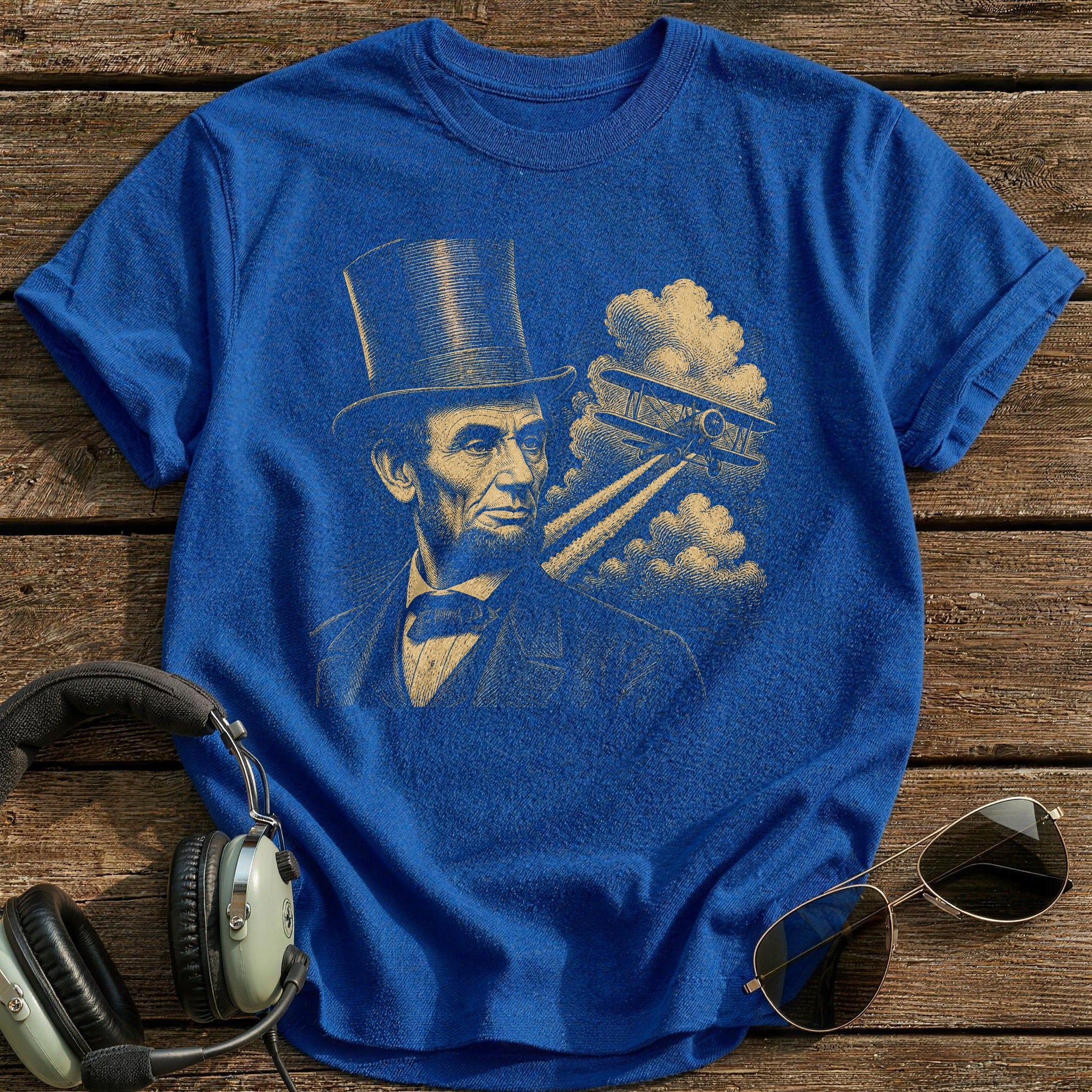 Lincoln Aviator Portrait T-Shirt - Royal