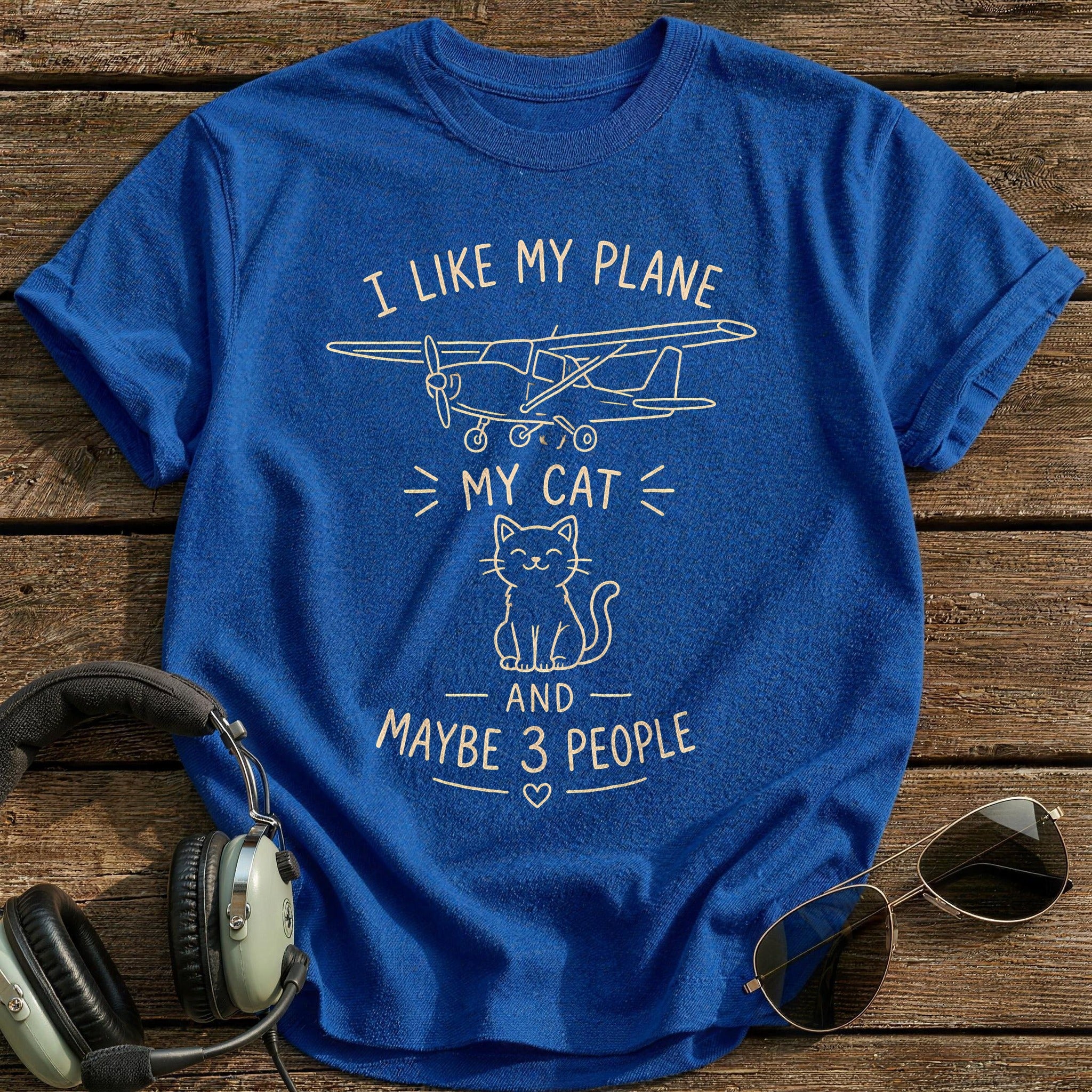 Line Art Plane Cat 77 - Royal
