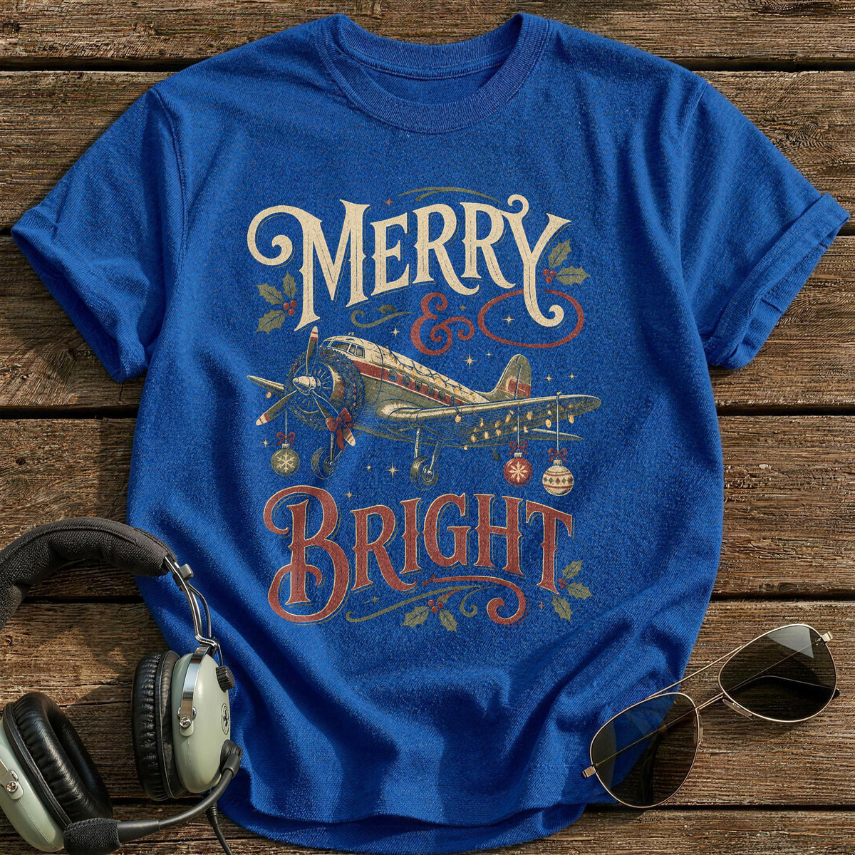 Merry And Bright 70 T-Shirt - Royal