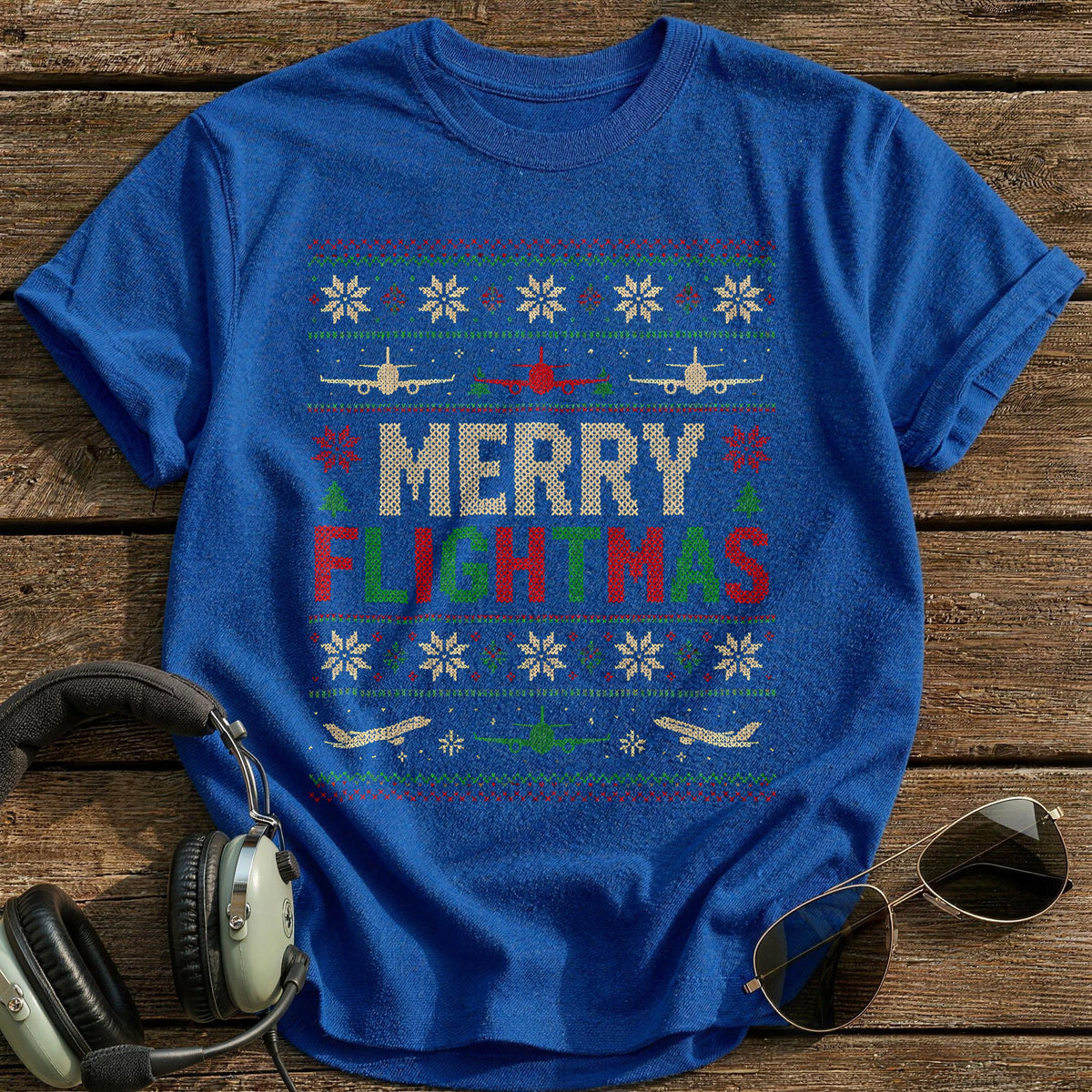 Merry Flightmas 80 T-Shirt - Royal