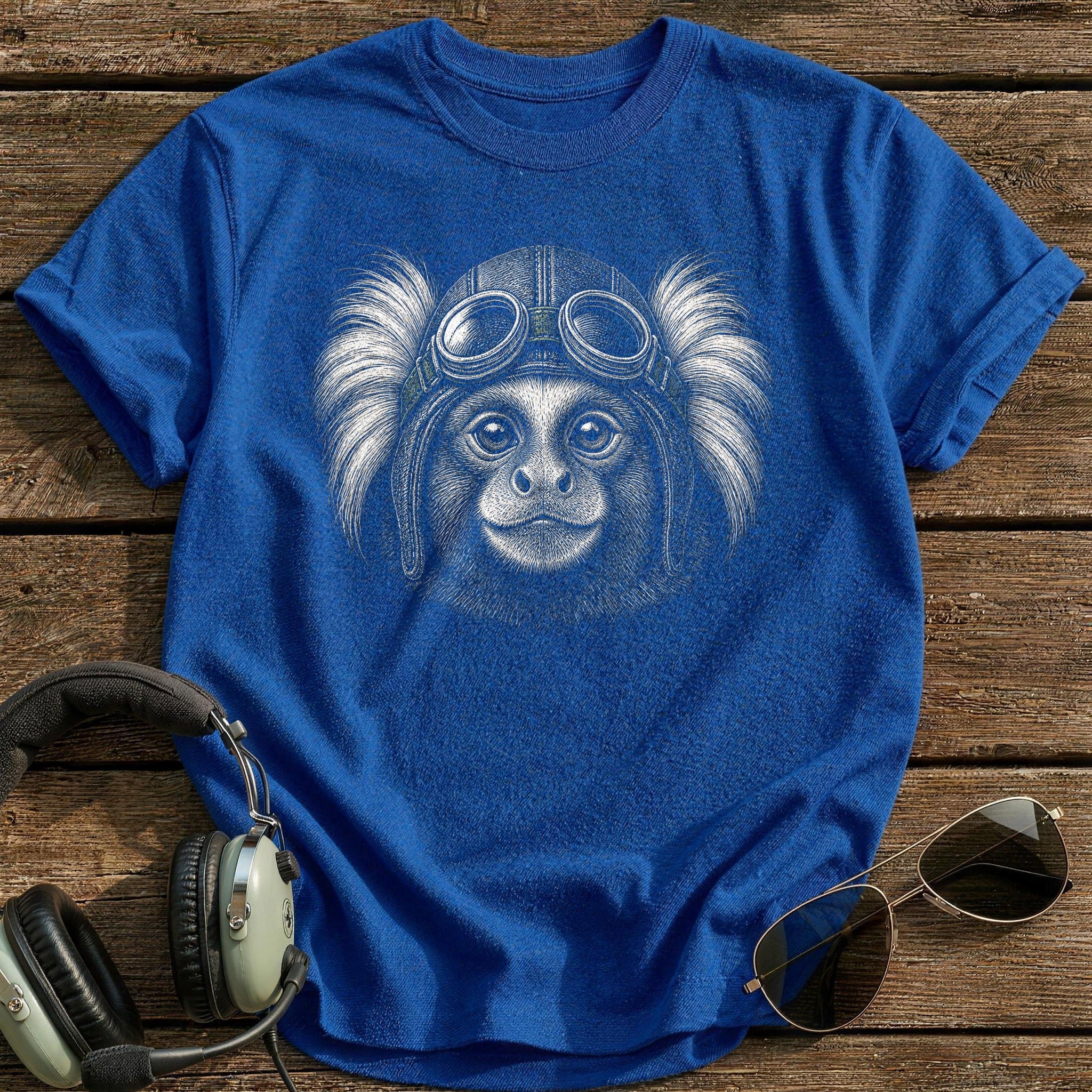 Monkey Flyer (Muted Green) T-Shirt - Royal