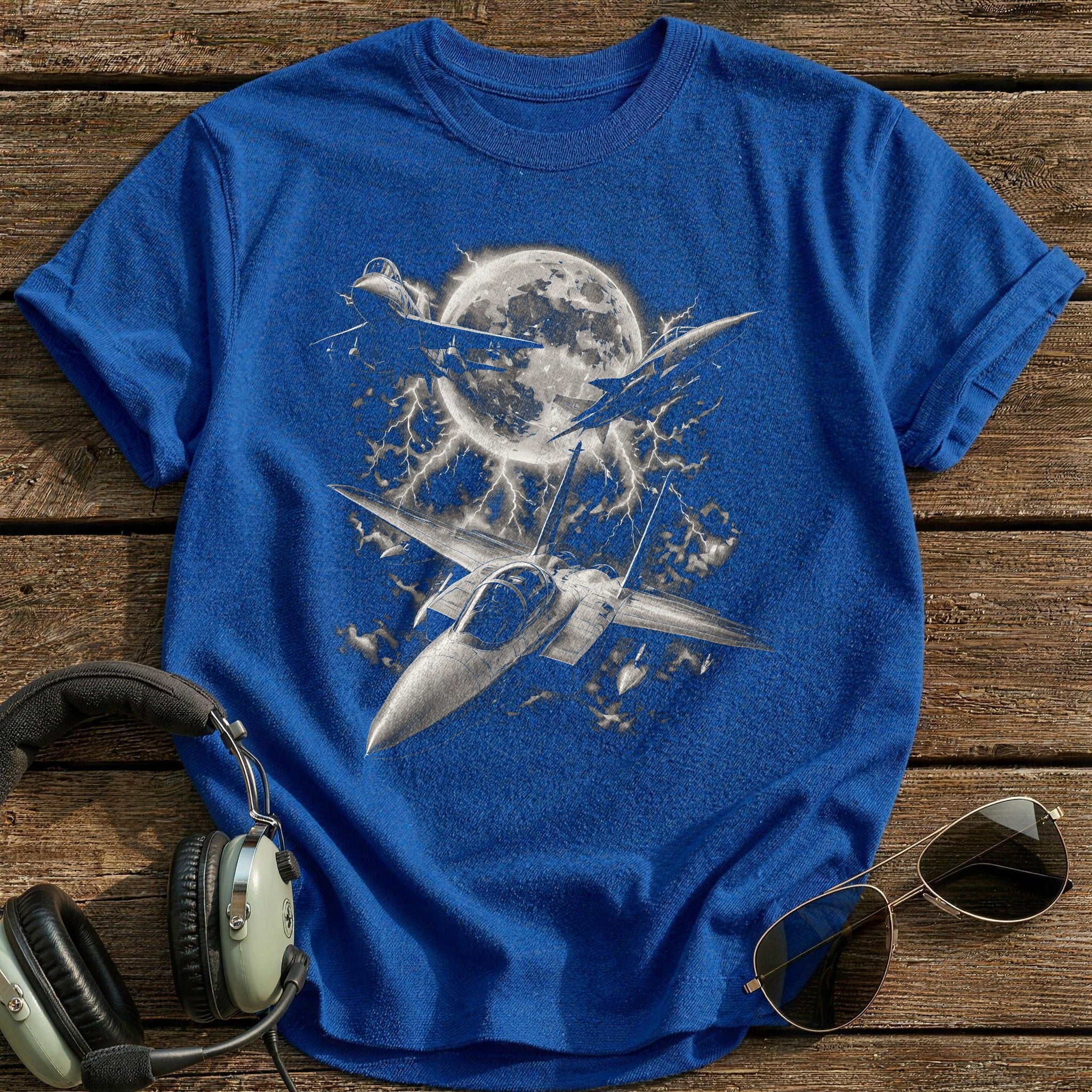 Moon Lightning Jets T-Shirt - Royal
