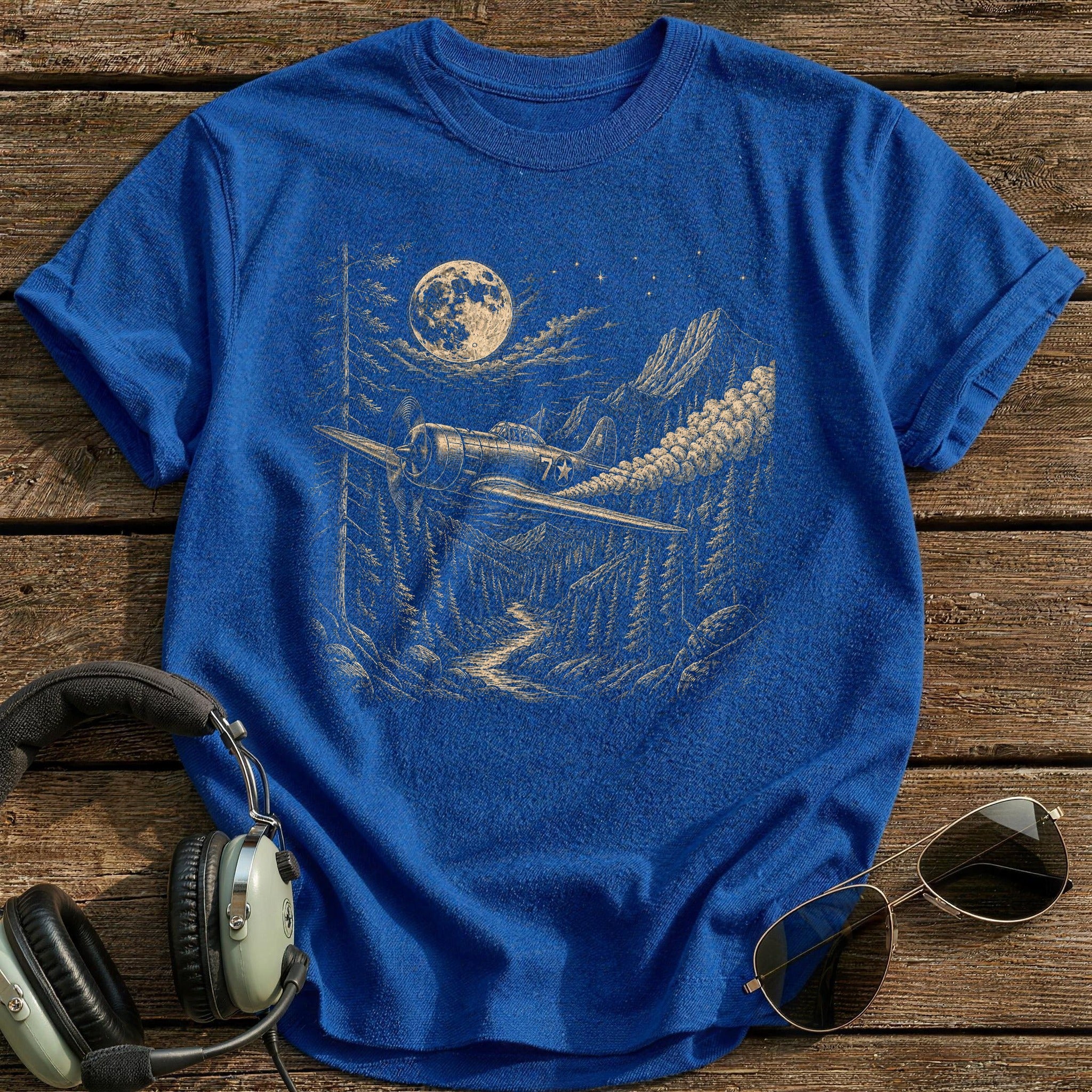 Moonlit Night Flight T-Shirt - Royal