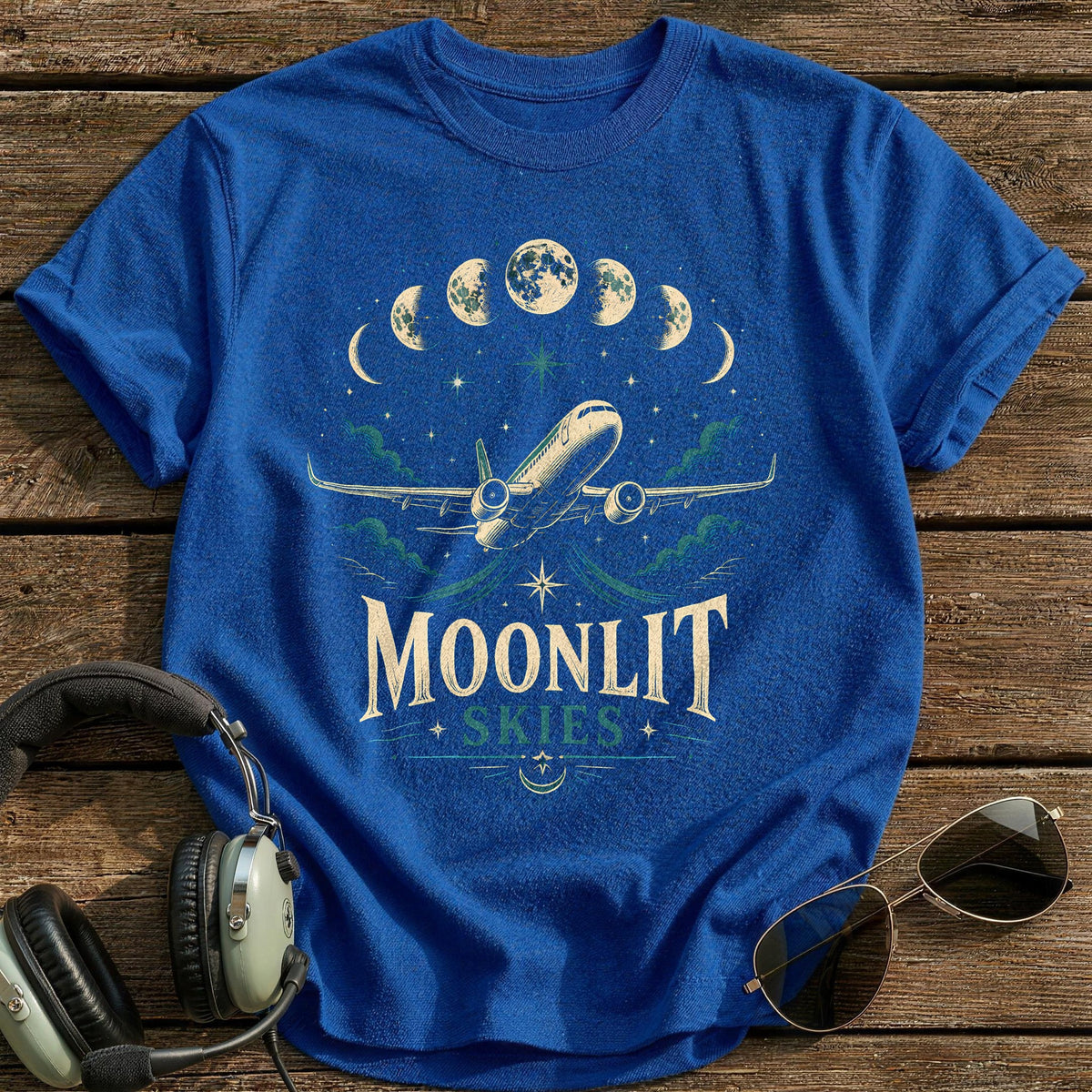 Moonlit Skies Celestial 39 T-Shirt - Royal