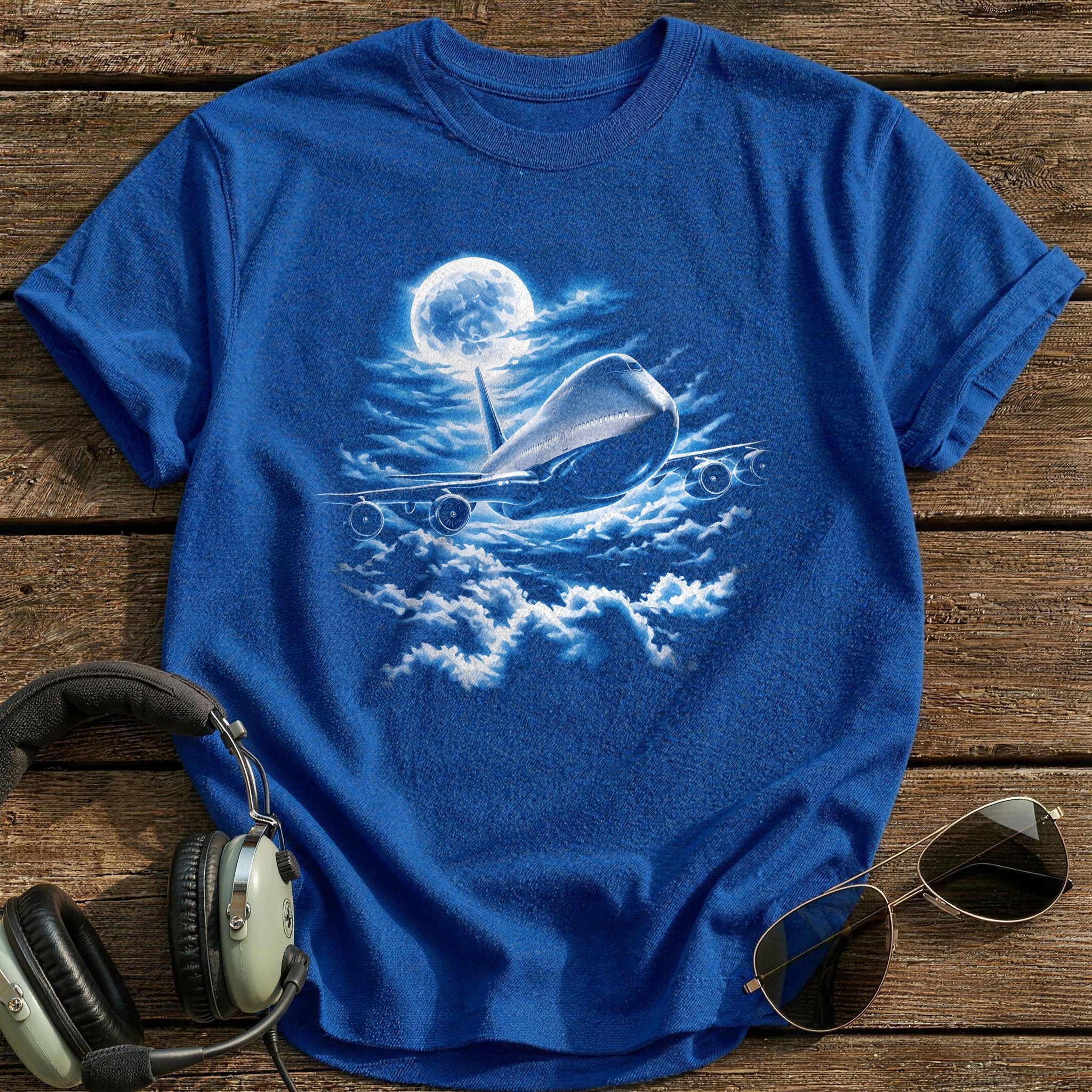Night Sky Airliner T-Shirt - Royal
