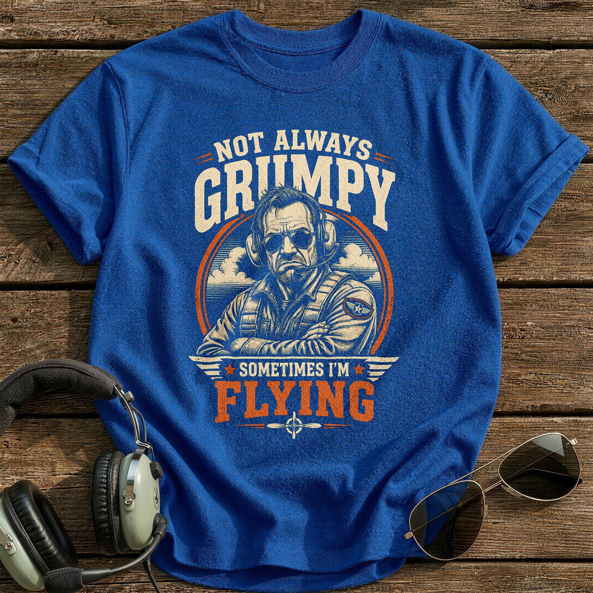 Not Grumpy Flying 90 T-Shirt - Royal