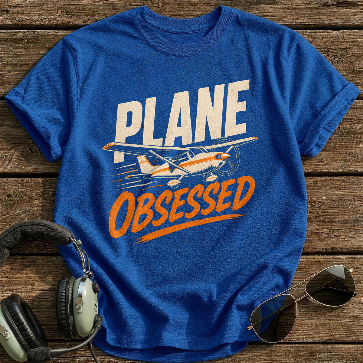 Obsessed & Airborne T-Shirt - Royal