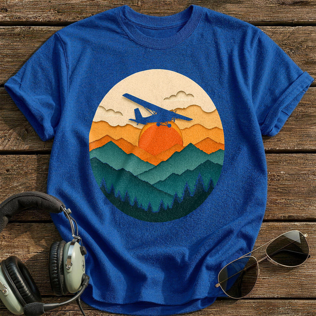Papercut Plane 41 T-Shirt - Royal