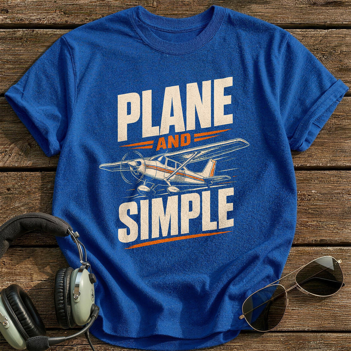 Plane And Simple 75 T-Shirt - Royal