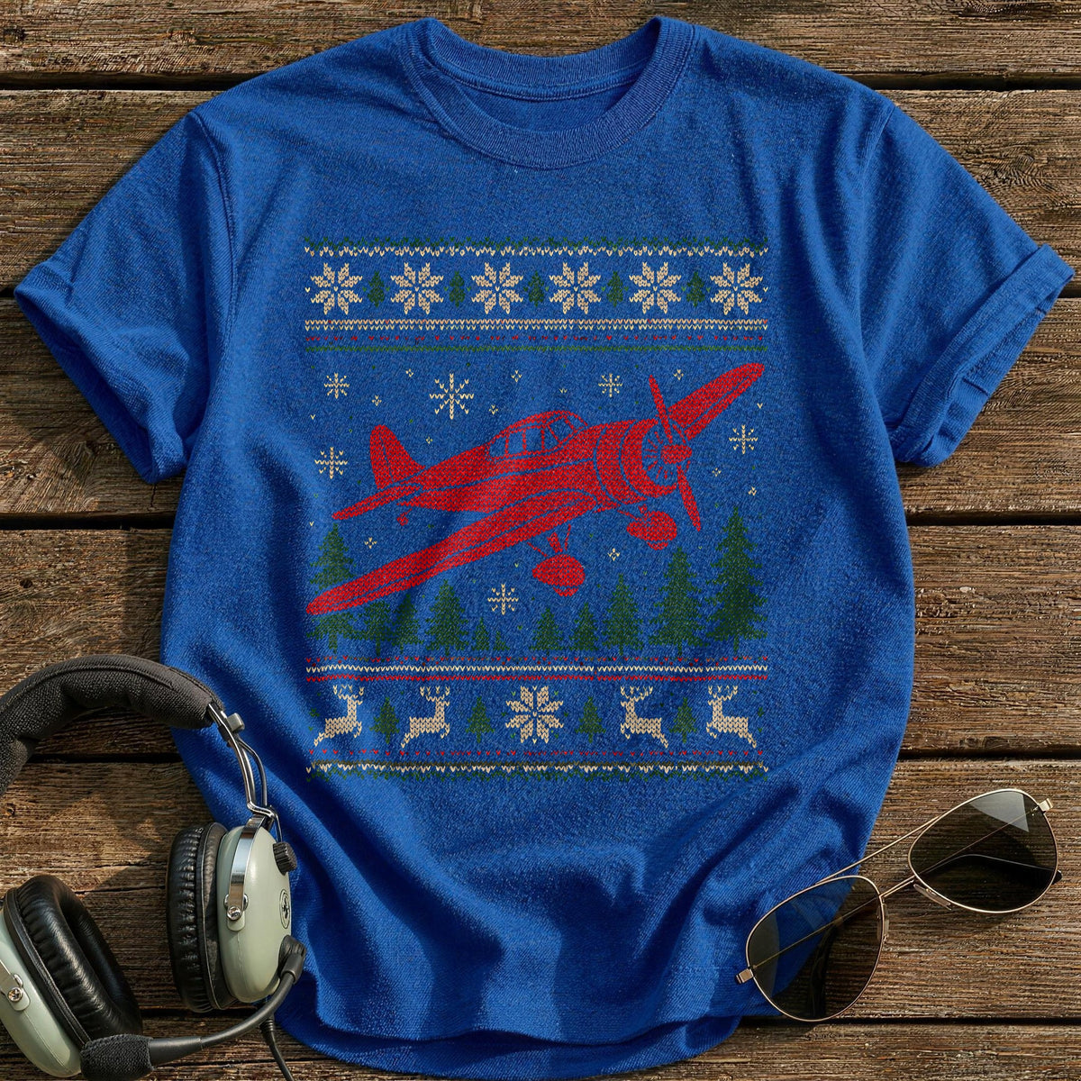 Red Plane Sweater 23 T-Shirt - Royal