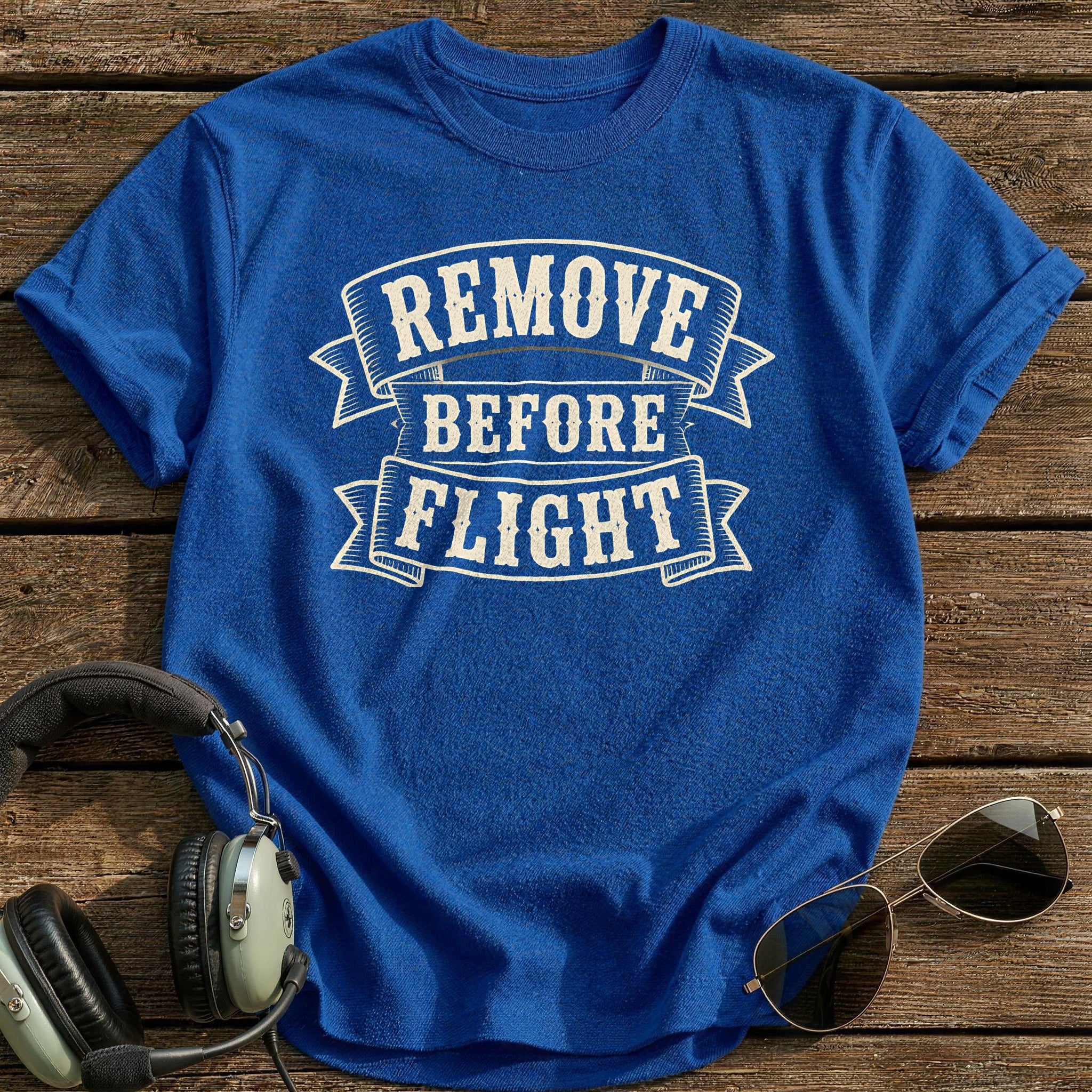 Remove Before Flight 54 T-Shirt - Royal