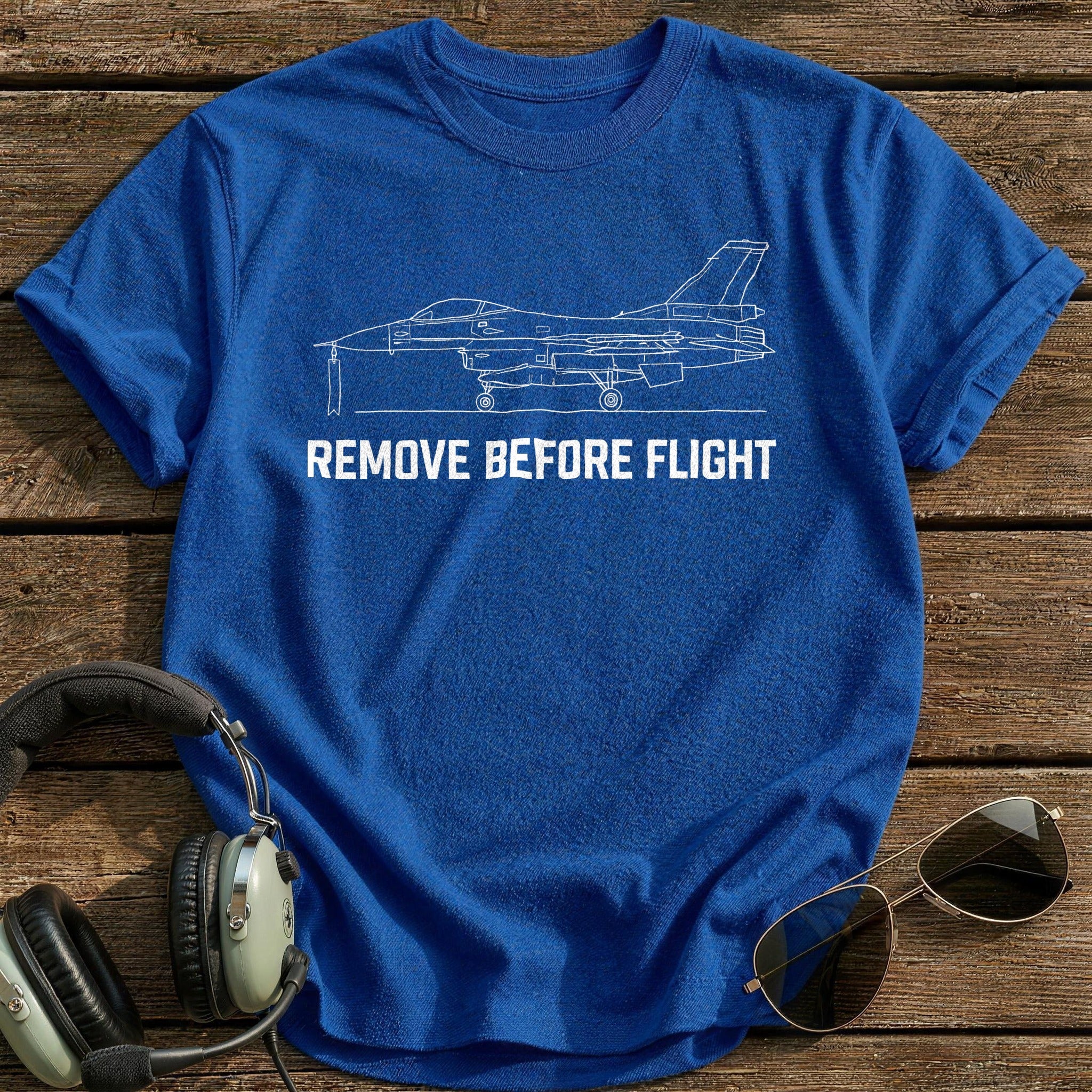 Remove Before Flight 59 T-Shirt - Royal