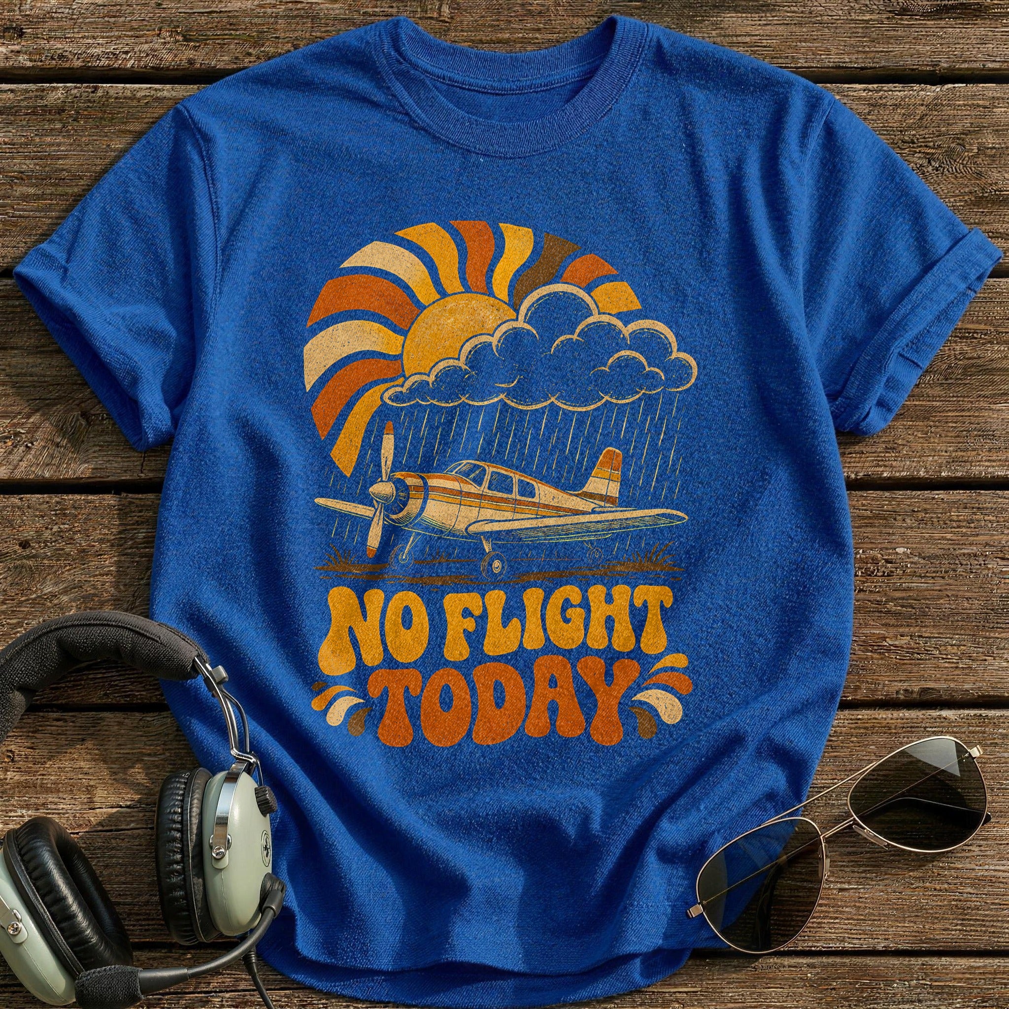 Retro 70s Groovy No Flight Today 78 - Royal