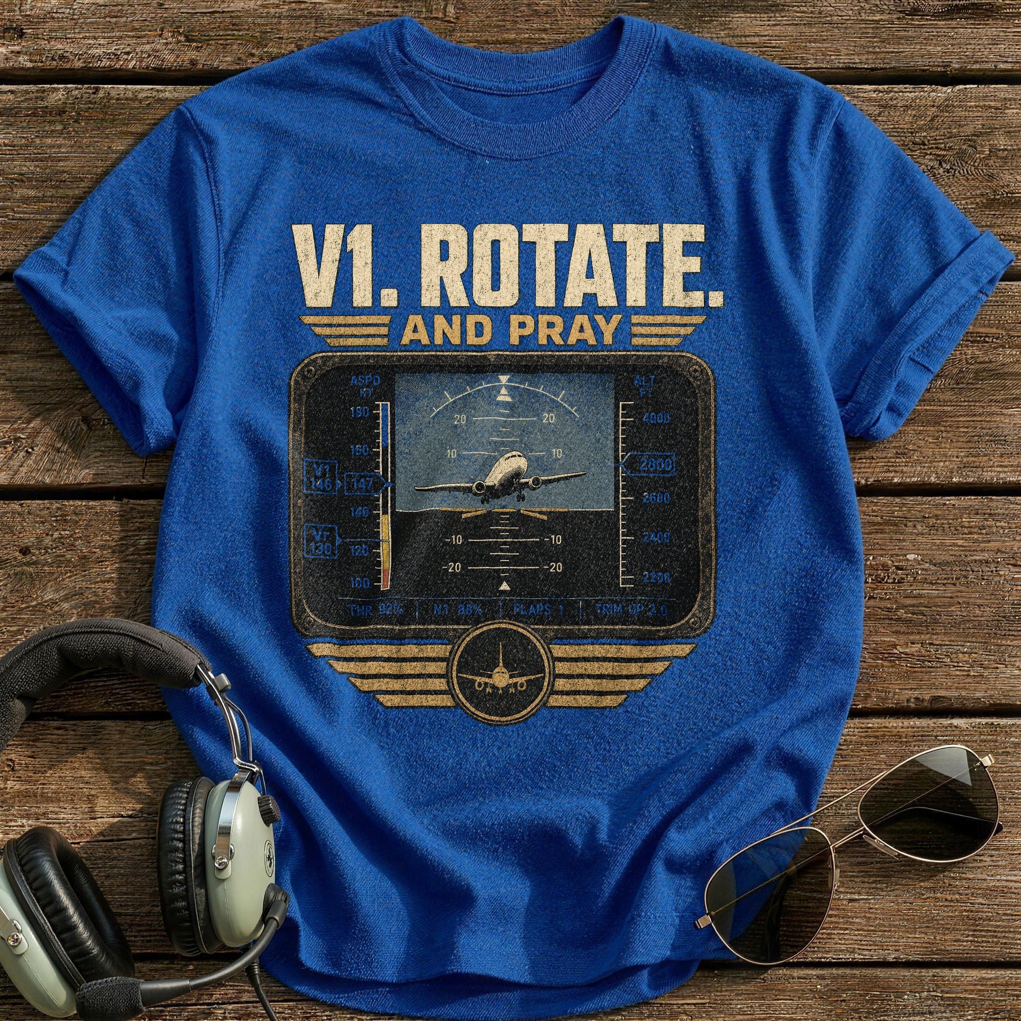 Rotate and Pray T-Shirt - Royal