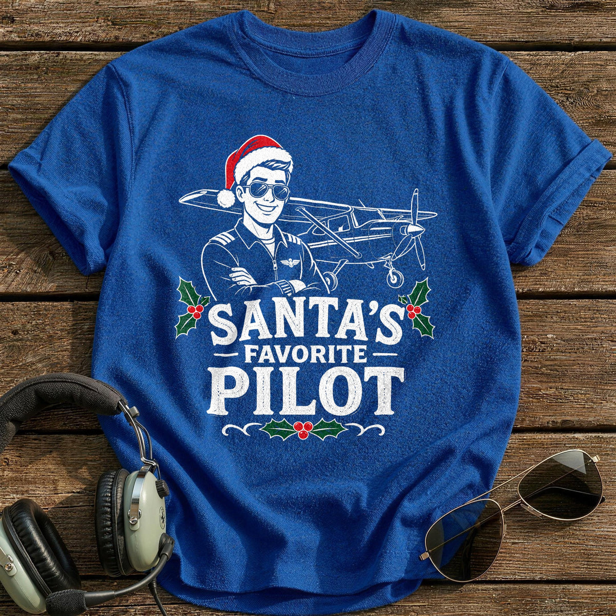Santa's Favorite Pilot 50 T-Shirt - Royal