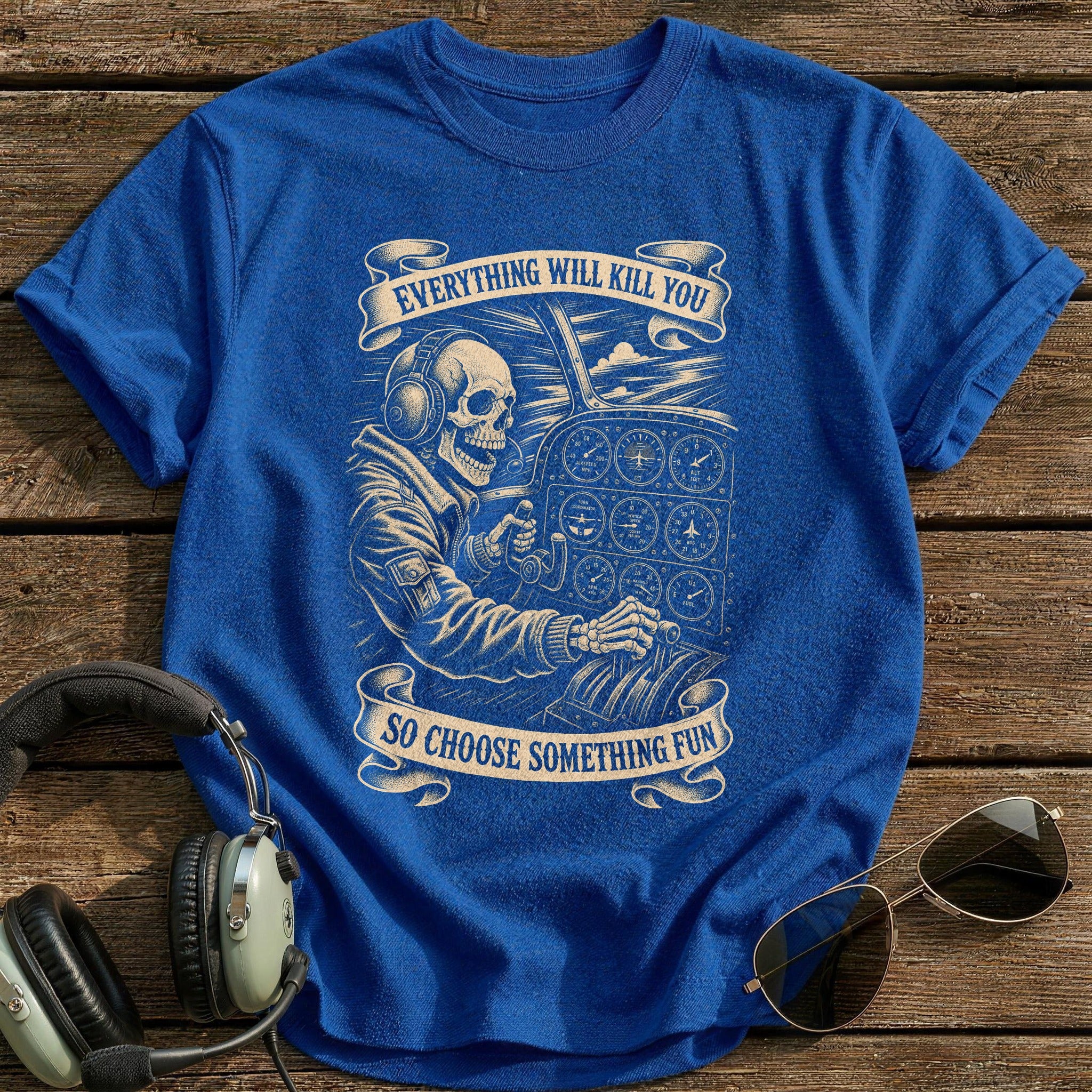 Skeleton at the Stick T-Shirt - Royal