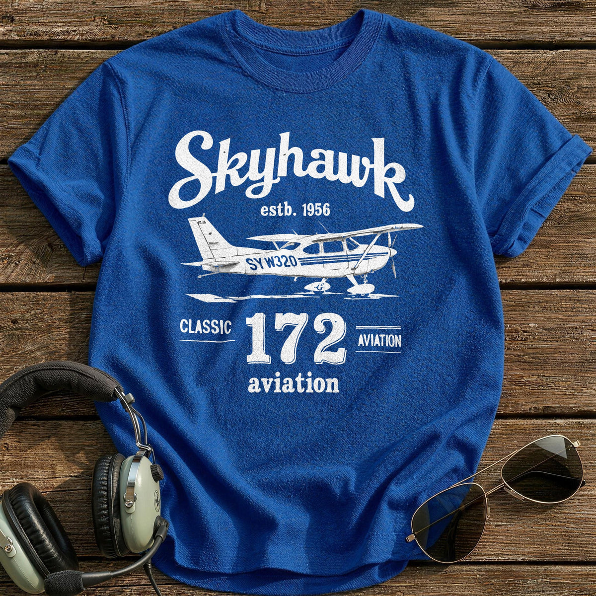 Skyhawk 172 Classic Aviation 1 T-Shirt - Royal