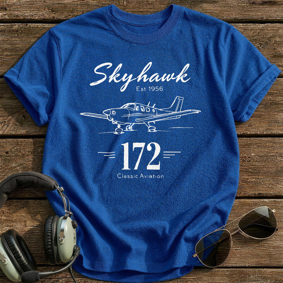 Skyhawk 172 Classic Aviation 2 T-Shirt - Royal