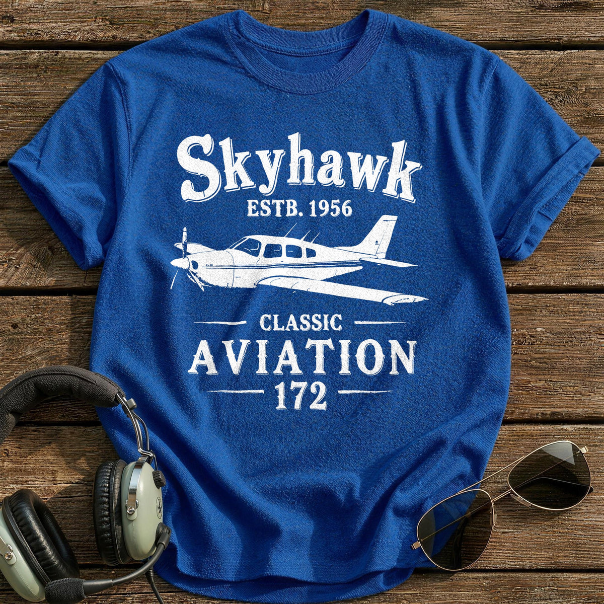 Skyhawk 172 Classic Aviation 3 T-Shirt - Royal