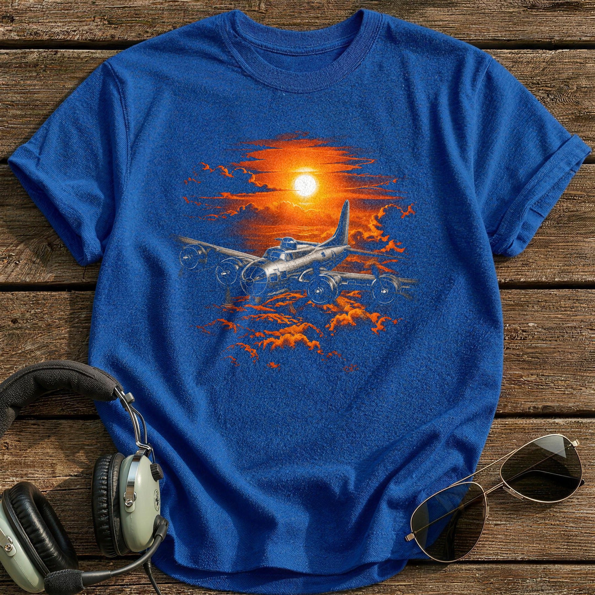 Sunset Bomber T-Shirt - Royal