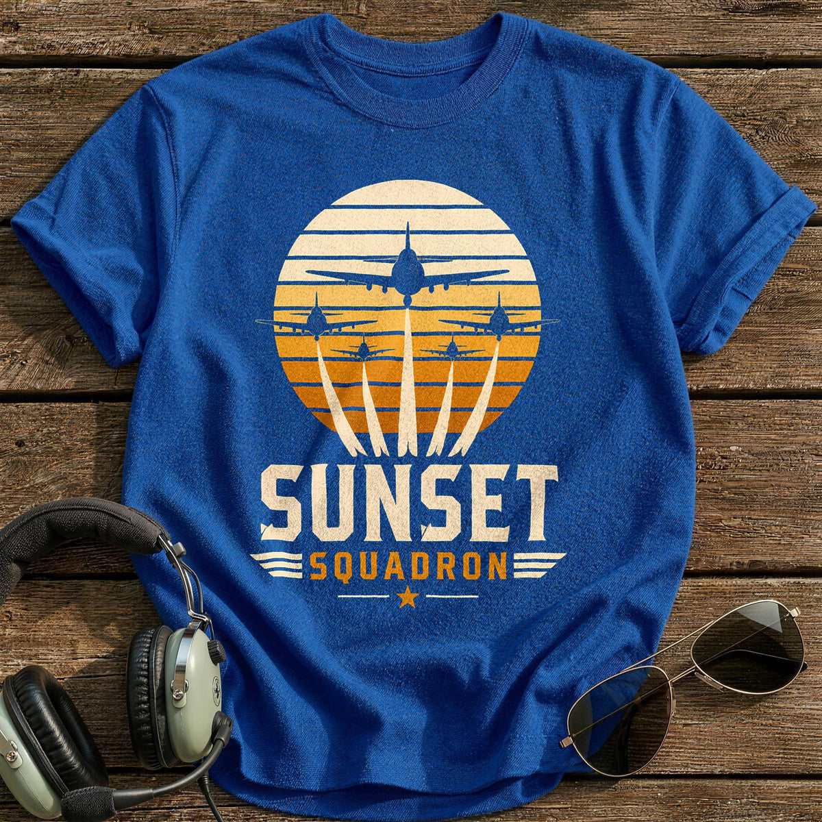 Sunset Squadron 69 T-Shirt - Royal