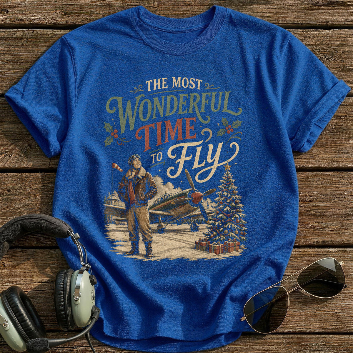 The Most Wonderful Time To Fly 68 T-Shirt - Royal