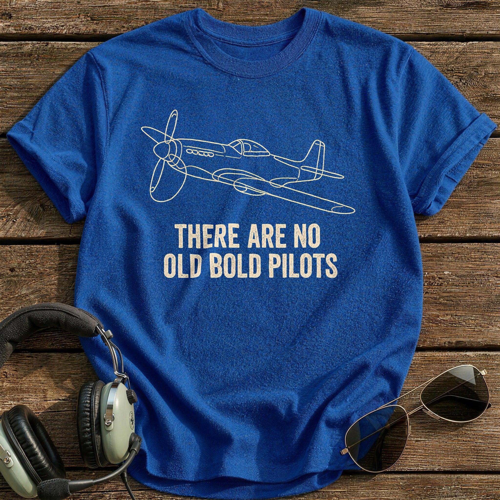 There Are No Old Bold Pilots 66 T-Shirt - Royal