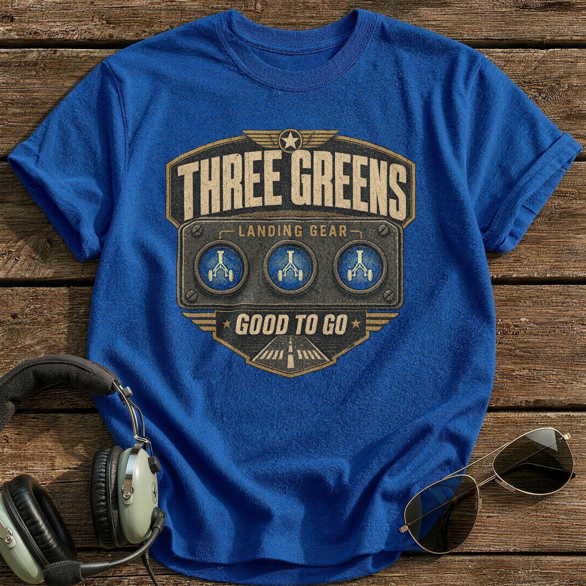 Three Greens T-Shirt - Royal