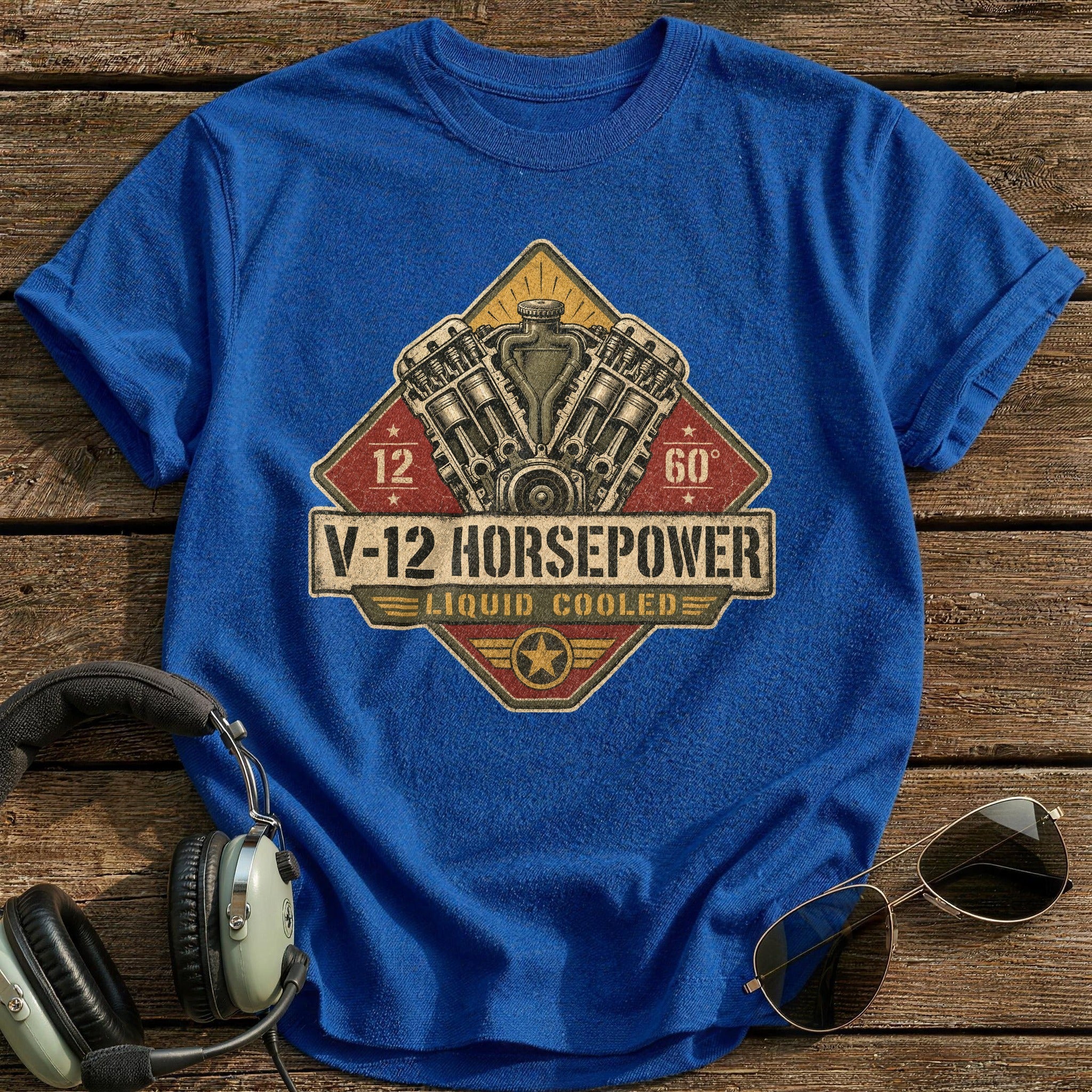 Twelve Cylinders T-Shirt - Royal