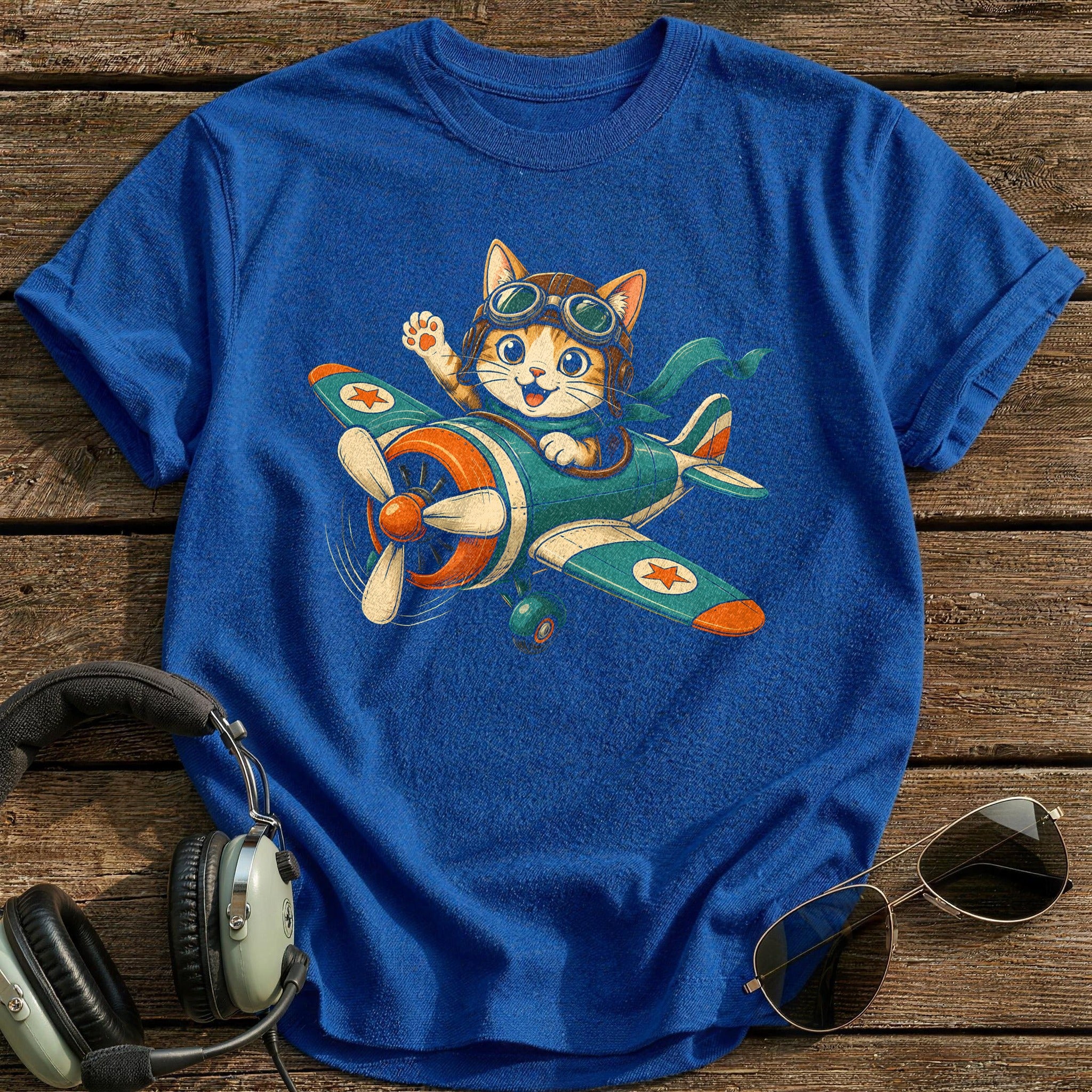 Whiskers & Goggles T-Shirt - Royal