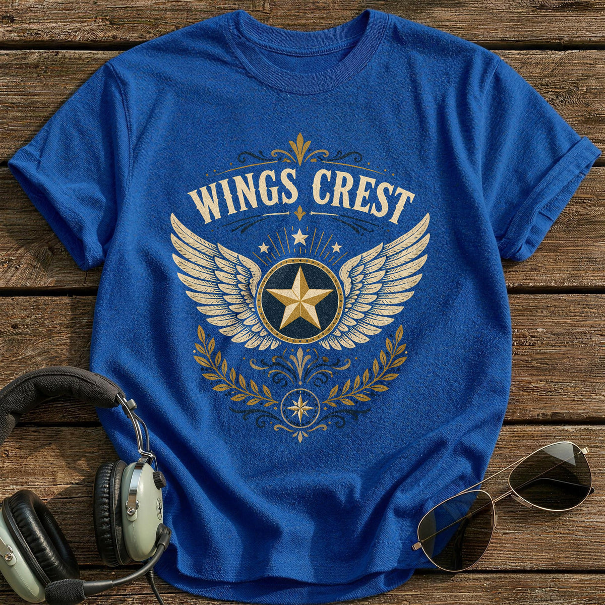 Wings Crest Folk 22 T-Shirt - Royal