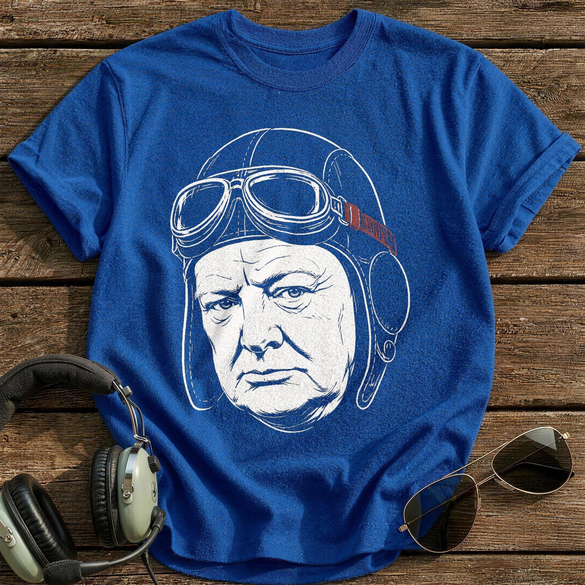 Winston Churchill Aviator (Muted Red) T-Shirt - Royal