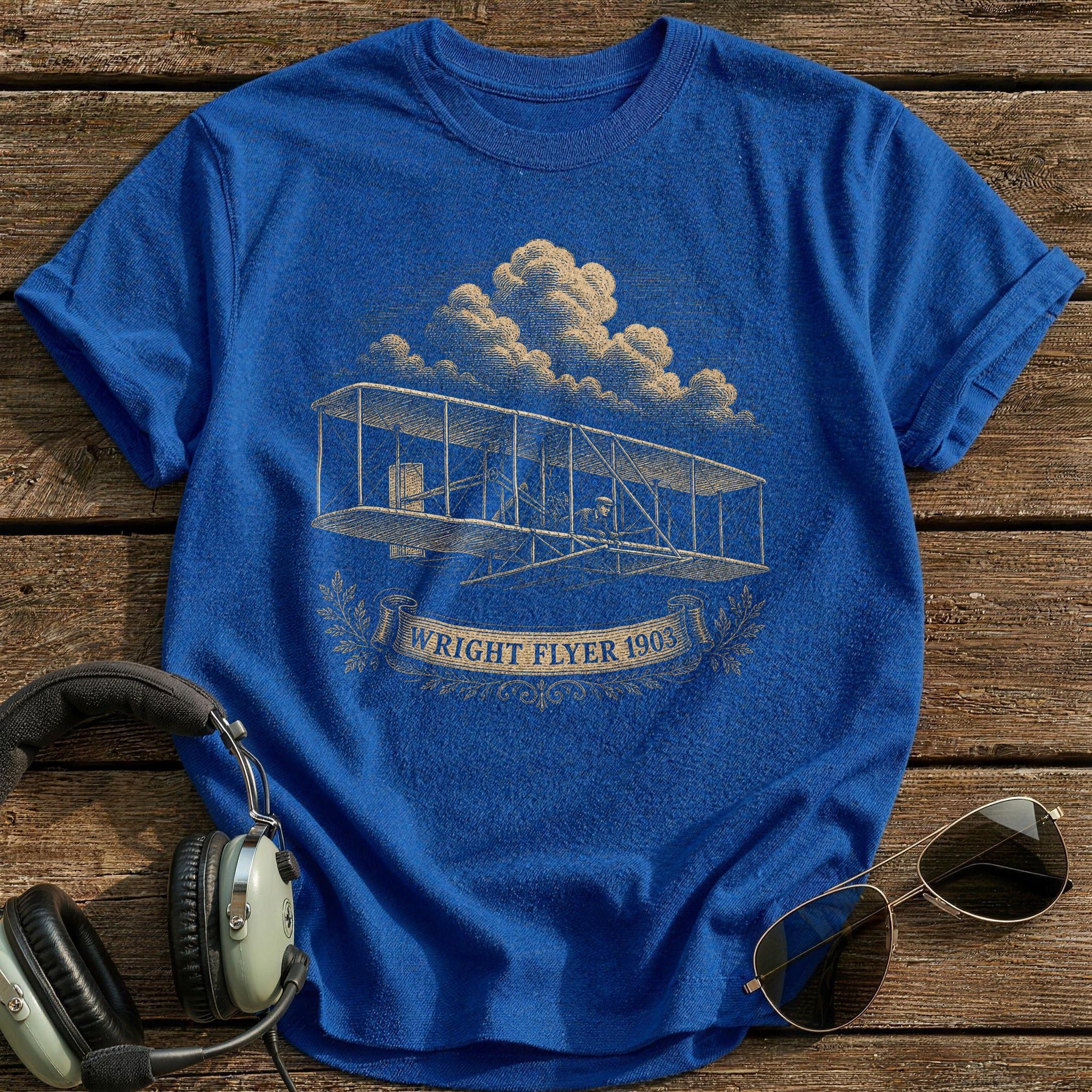 Wright Flyer Est Plaque T-Shirt - Royal