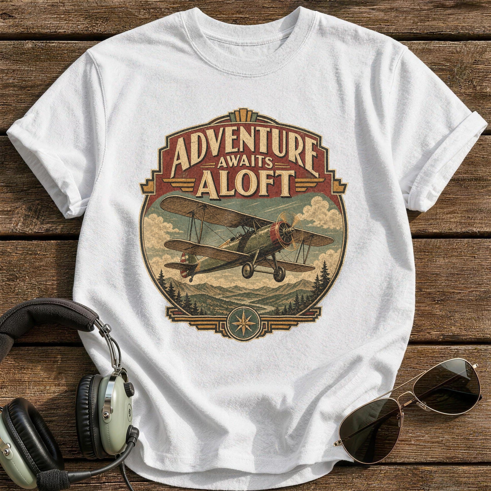 Adventure Awaits Aloft T-Shirt - White