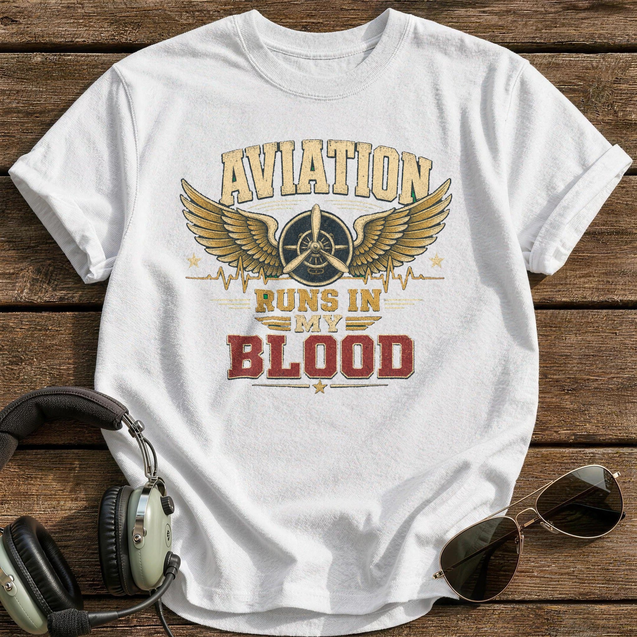 Aviation Runs Deep T-Shirt - White