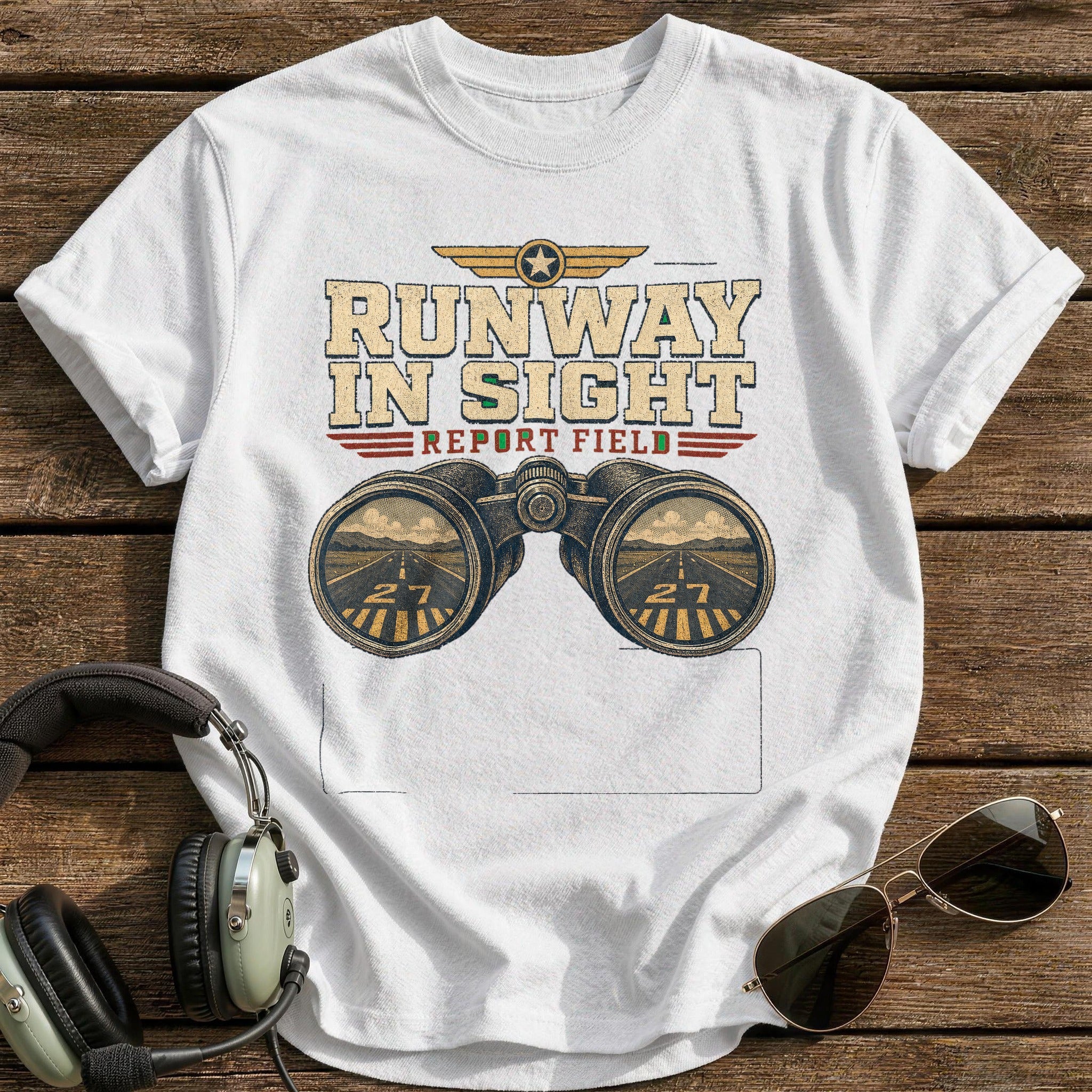 Binoculars On Final T-Shirt - White