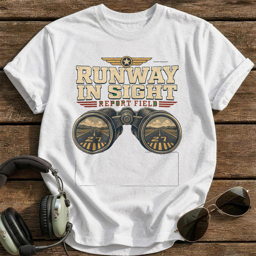 Binoculars On Final T-Shirt - White