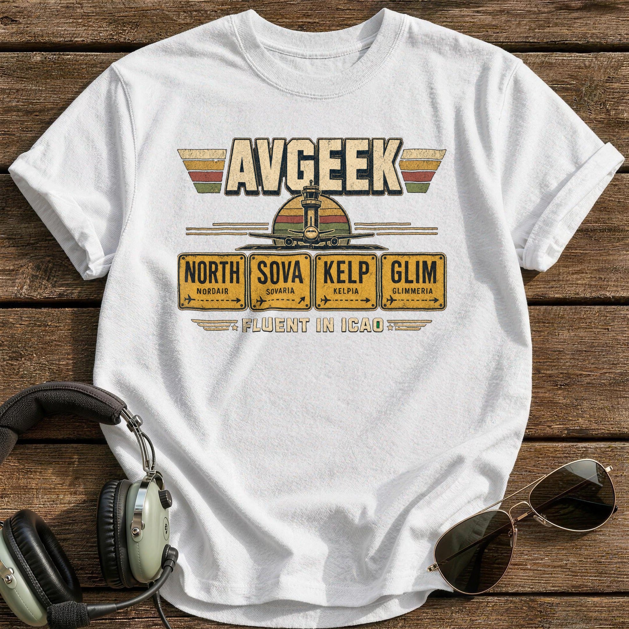 Fluent in ICAO T-Shirt - White