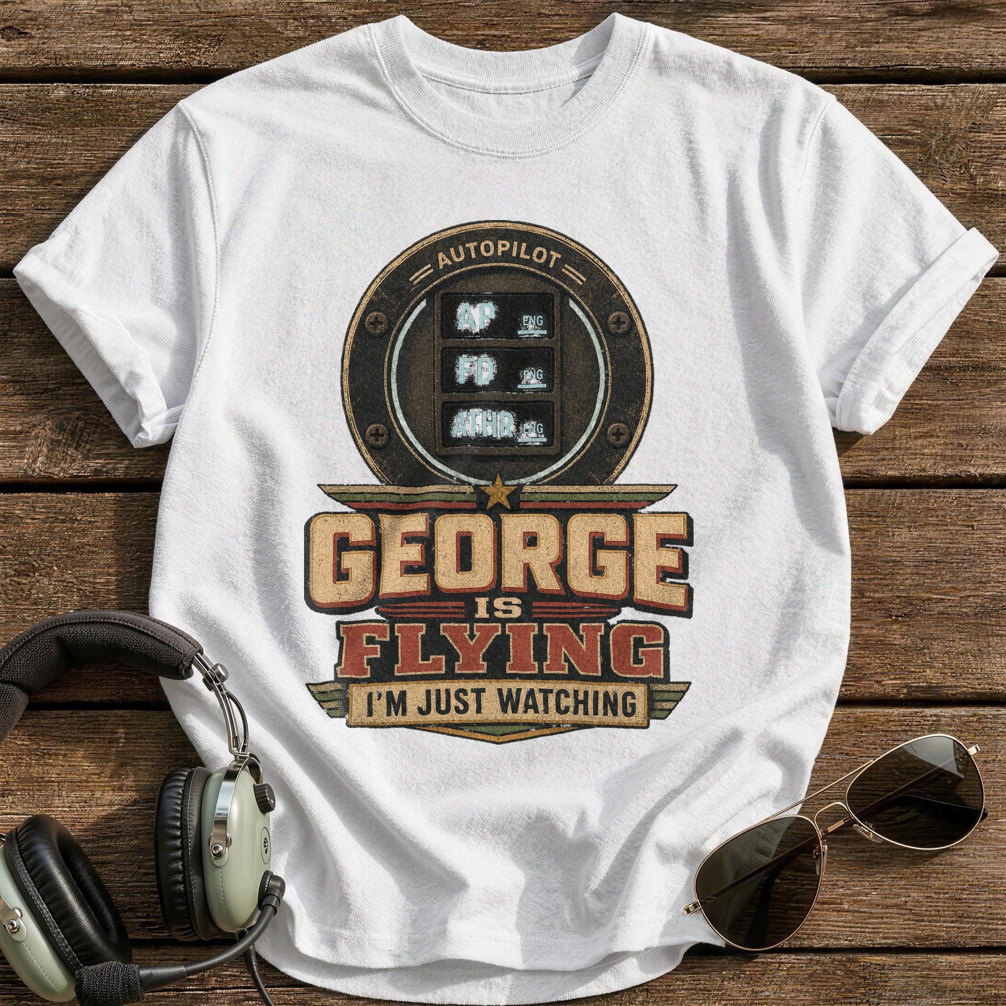 George Is Flying T-Shirt - White