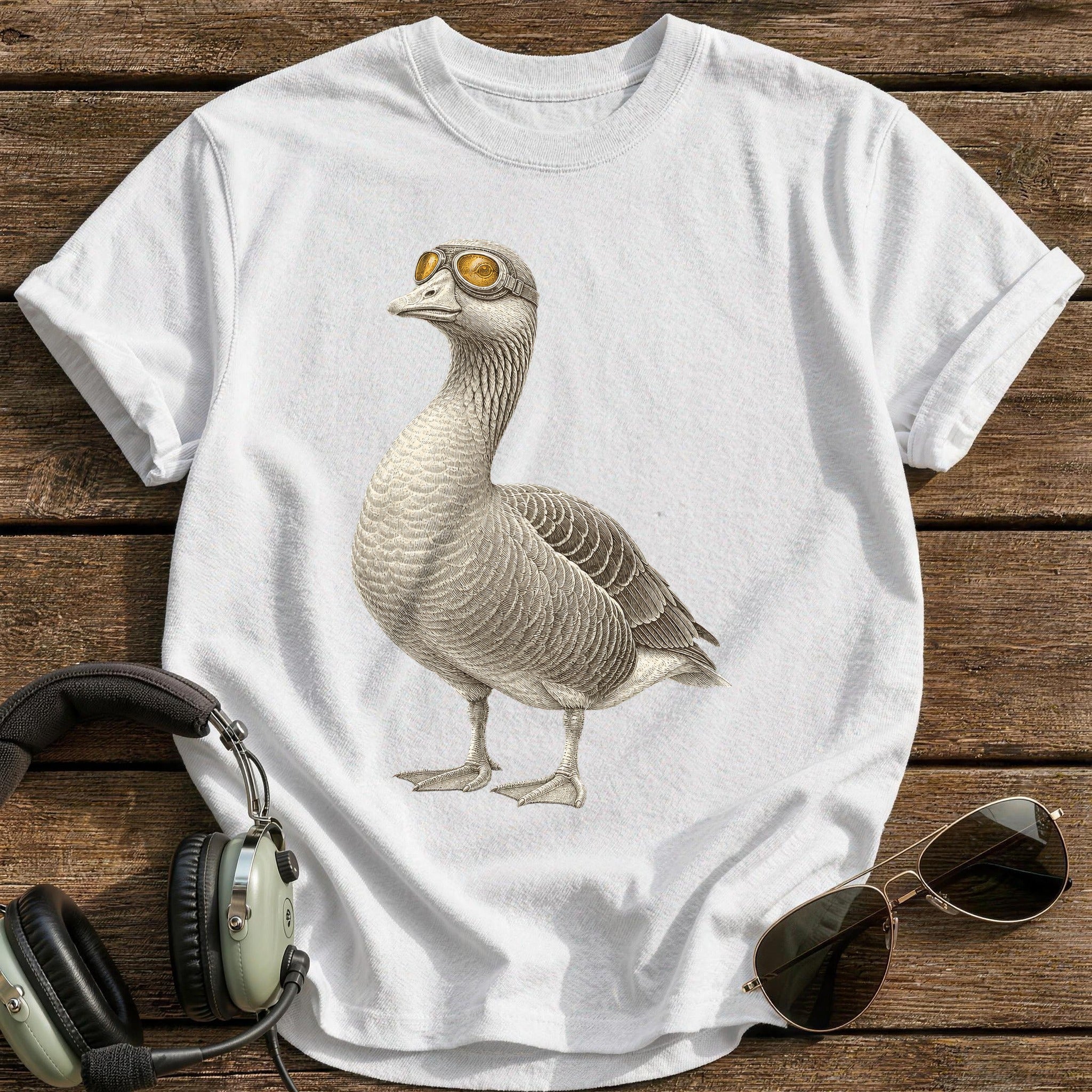 Goggles On T-Shirt - White