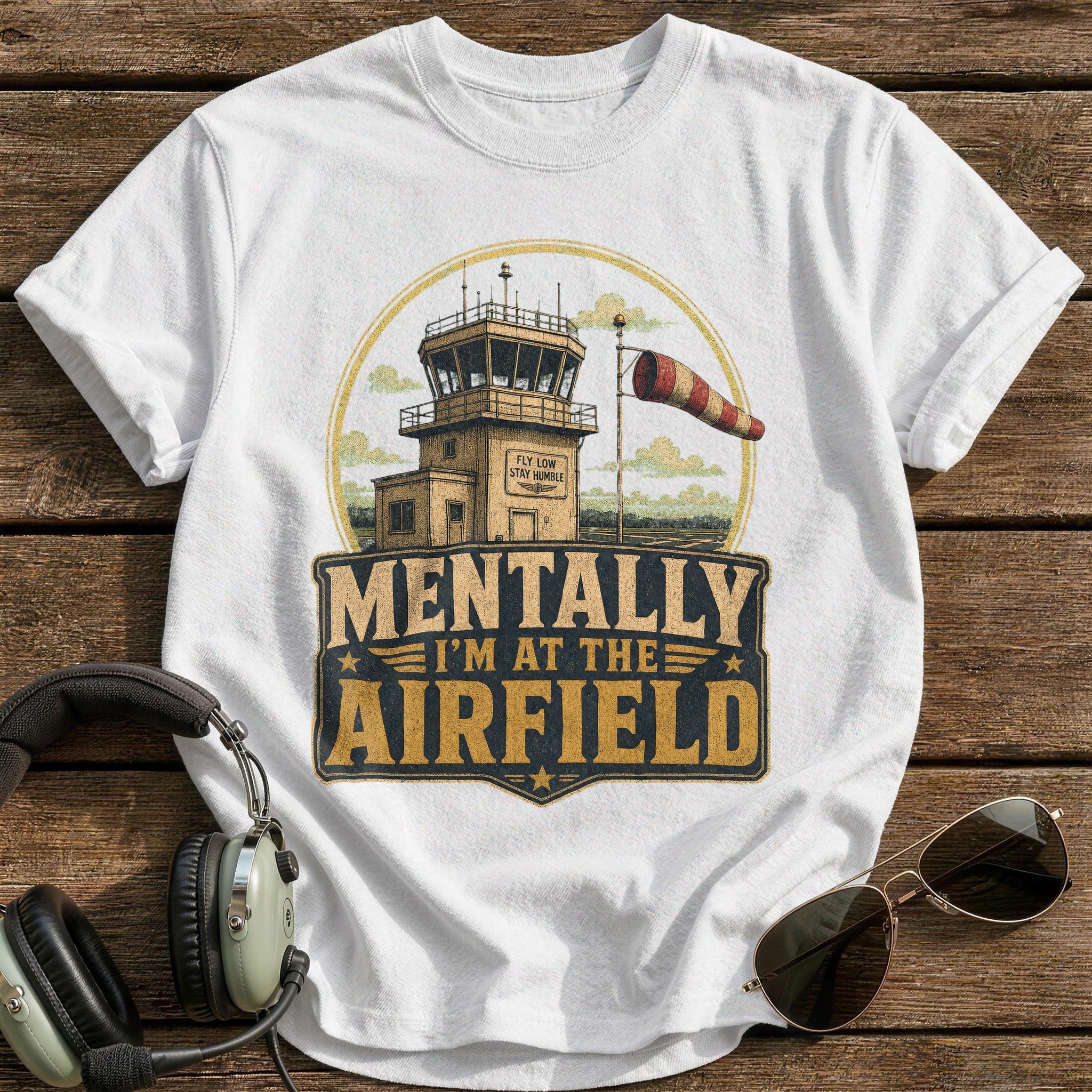 Mentally at the Airfield T-Shirt - White