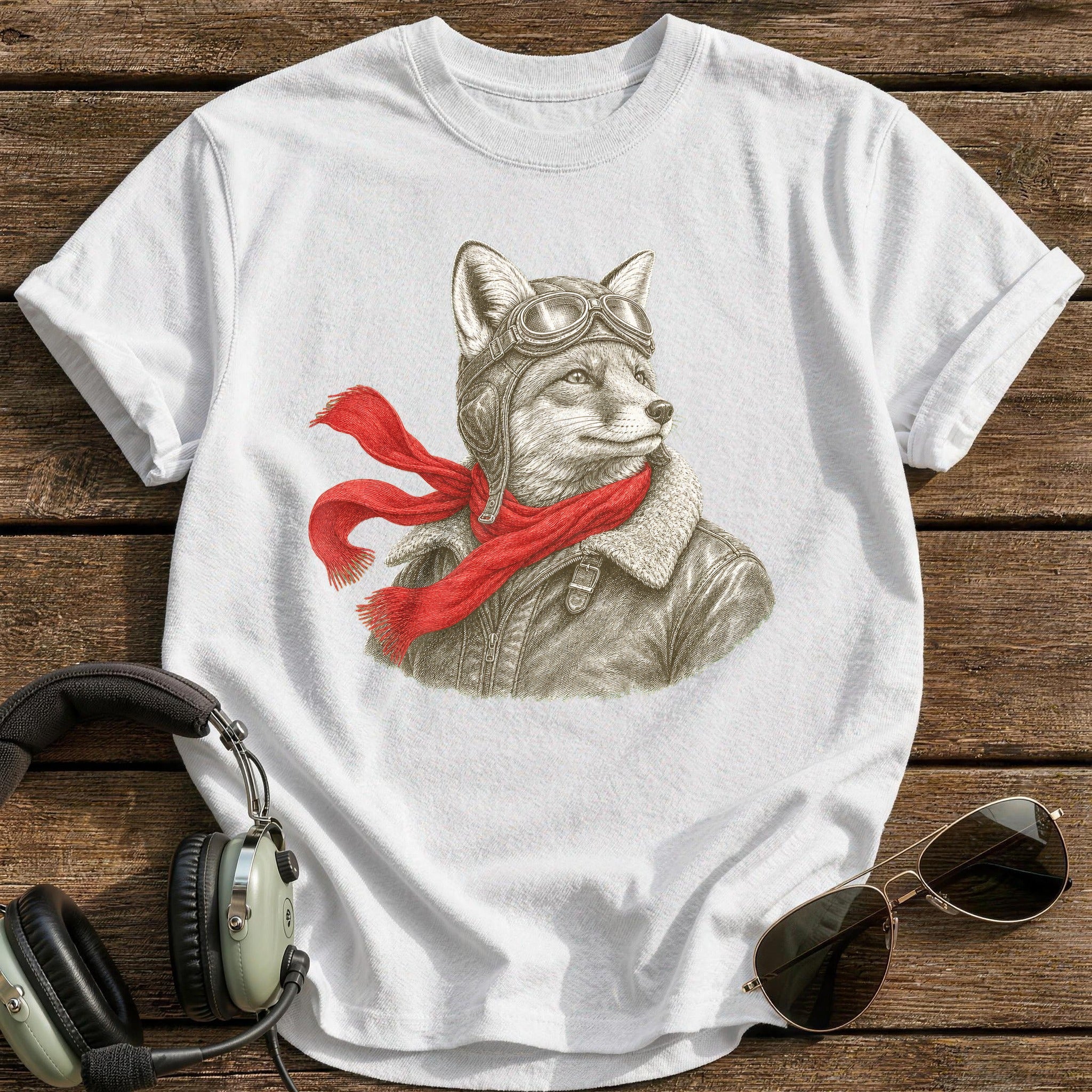 Red Scarf Squadron T-Shirt - White