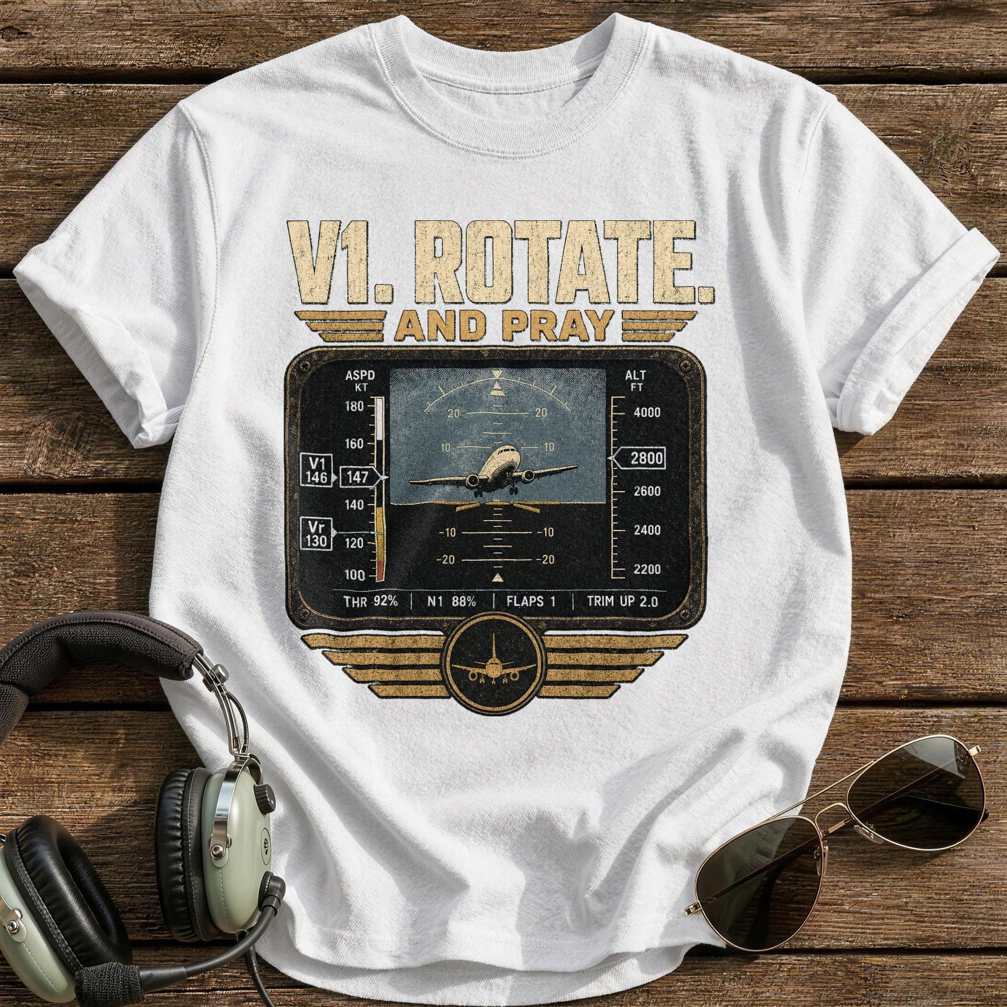 Rotate and Pray T-Shirt - White