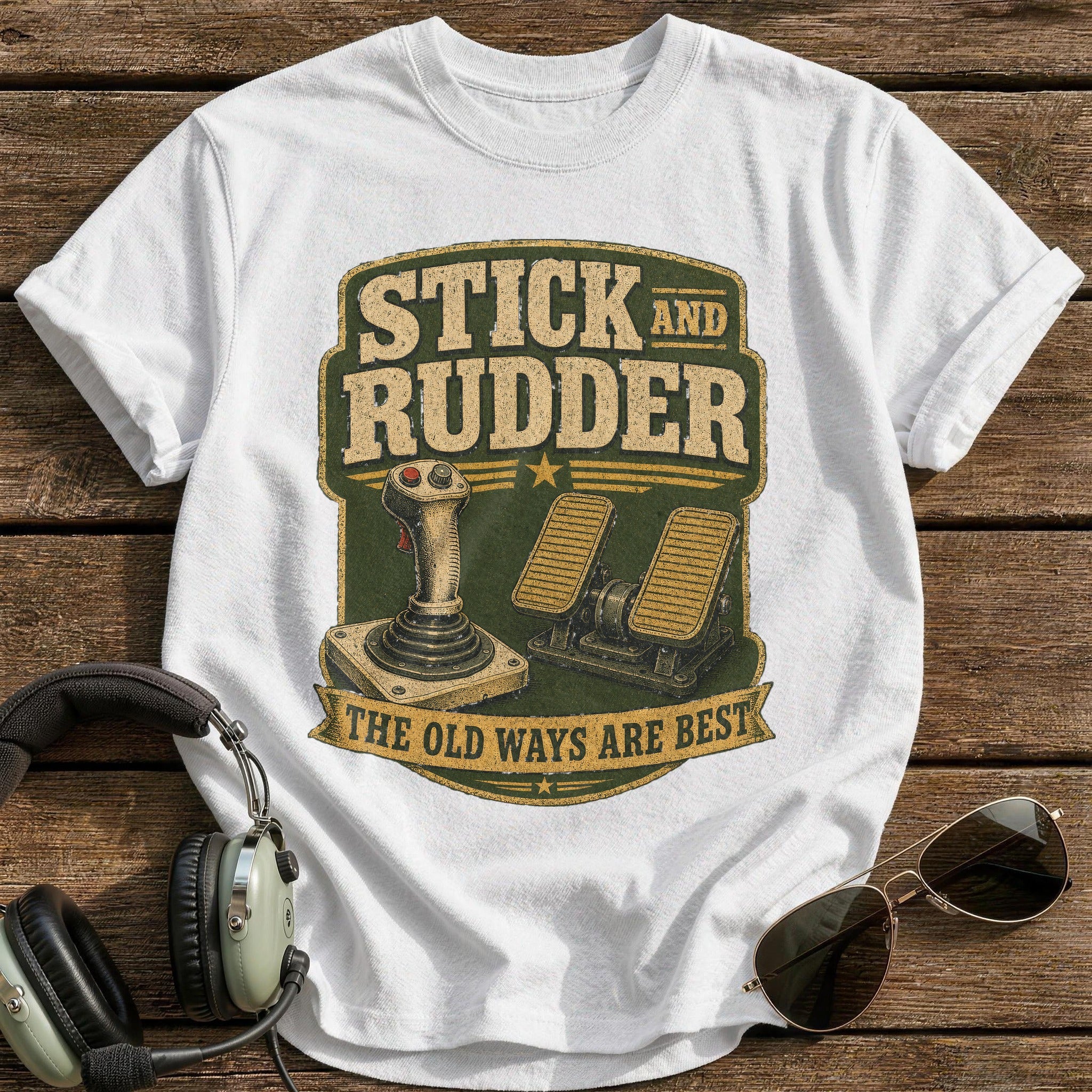 Stick and Rudder T-Shirt - White