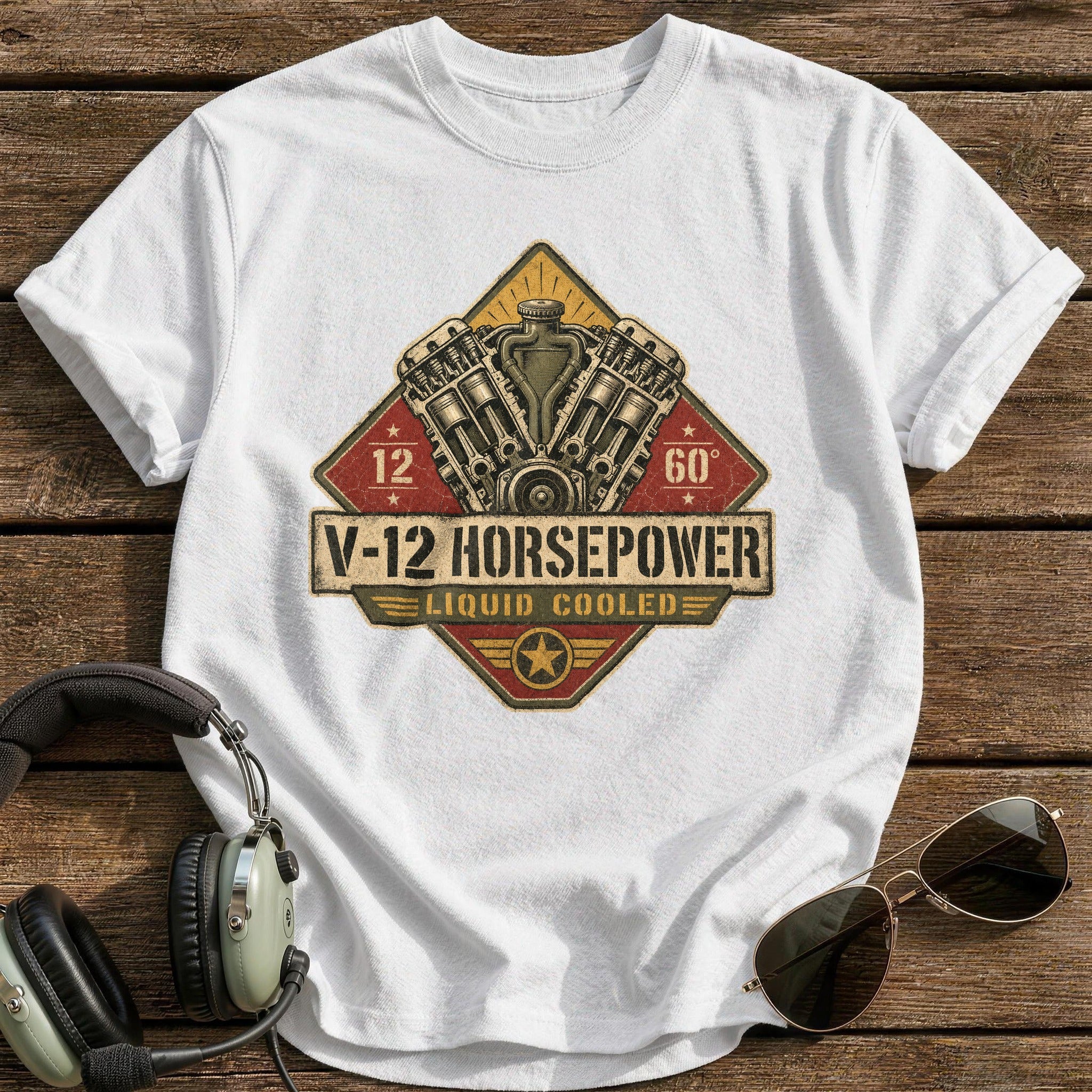 Twelve Cylinders T-Shirt - White