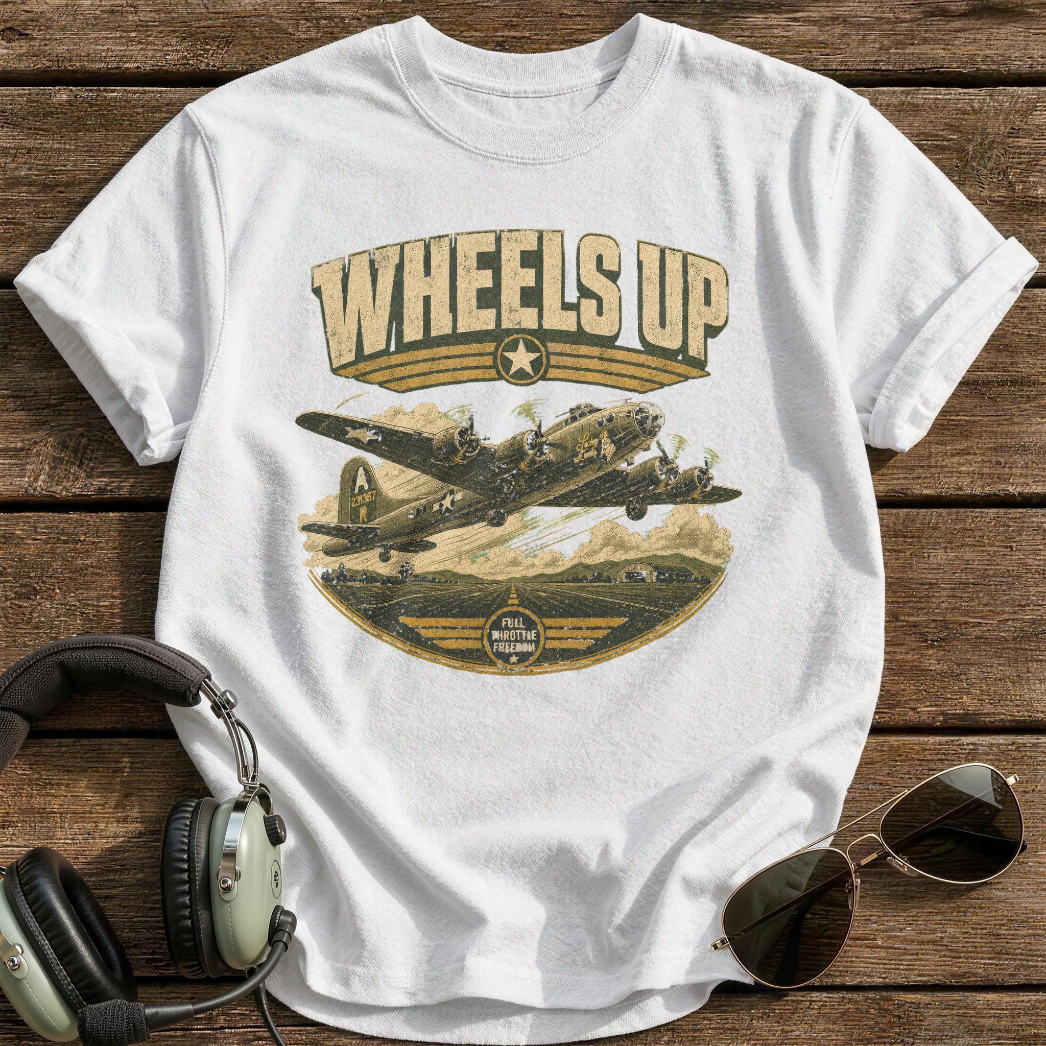 Wheels Up Freedom T-Shirt - White